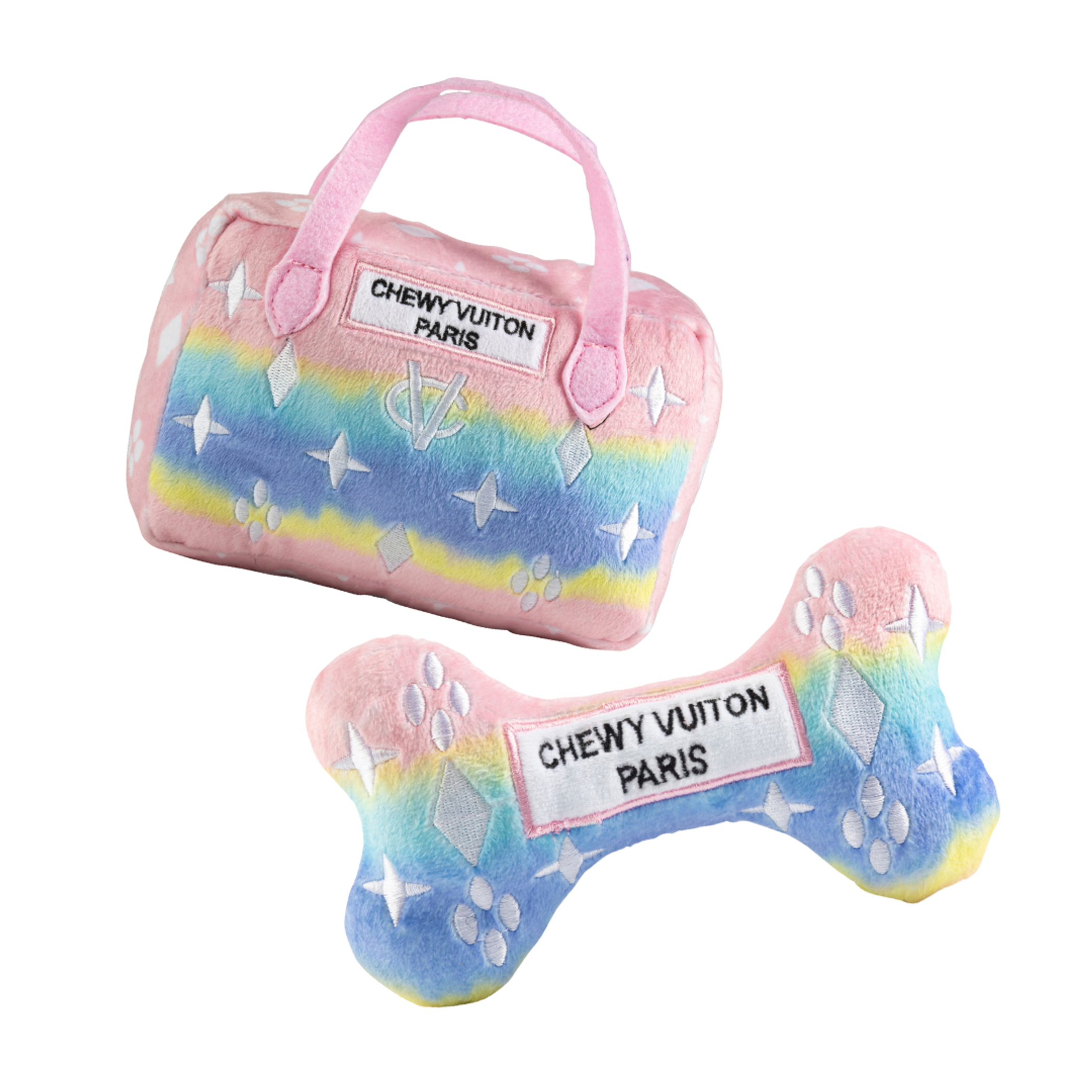 Pink Ombre Chewy Vuiton Bundle Dog Toy Image 1