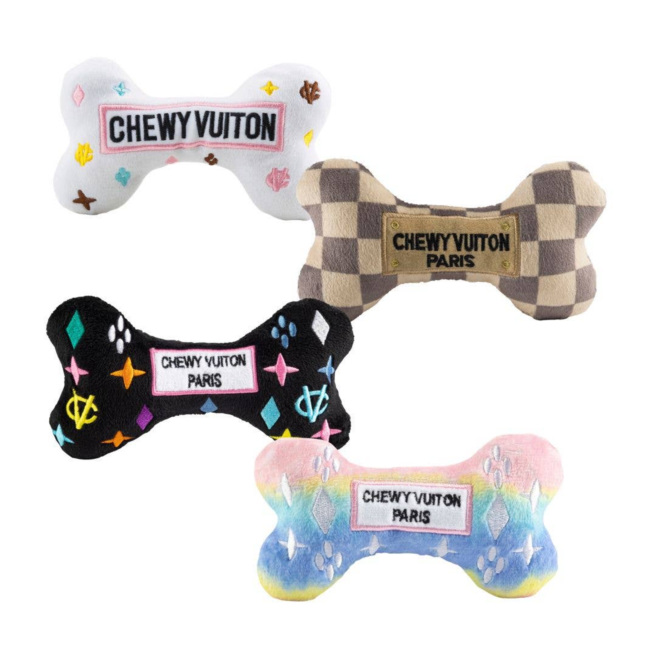 Chewy Vuiton Bones Sampler Dog Toy Image 1