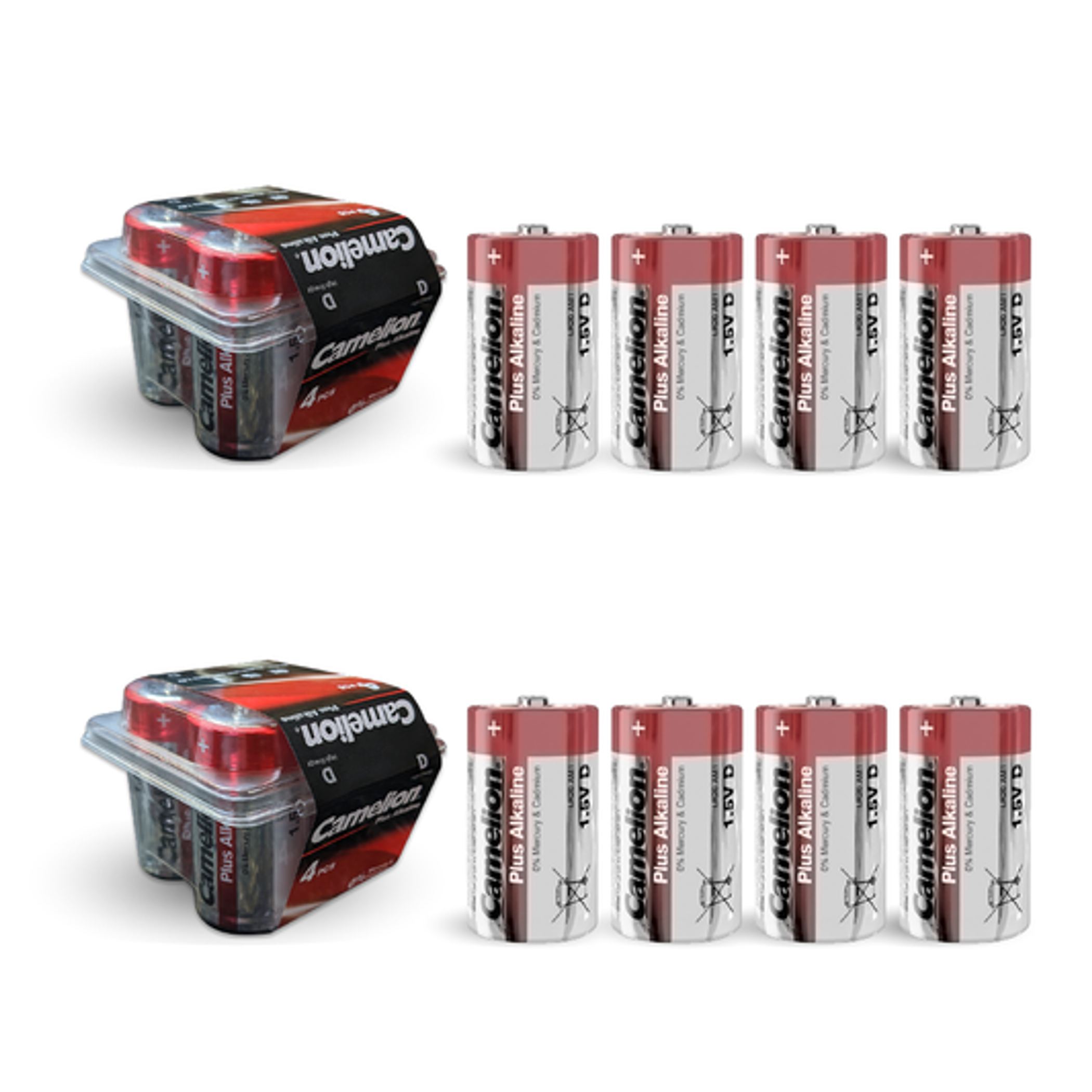 Camelion D 1.5V Alkaline Batteries - 8 Pack