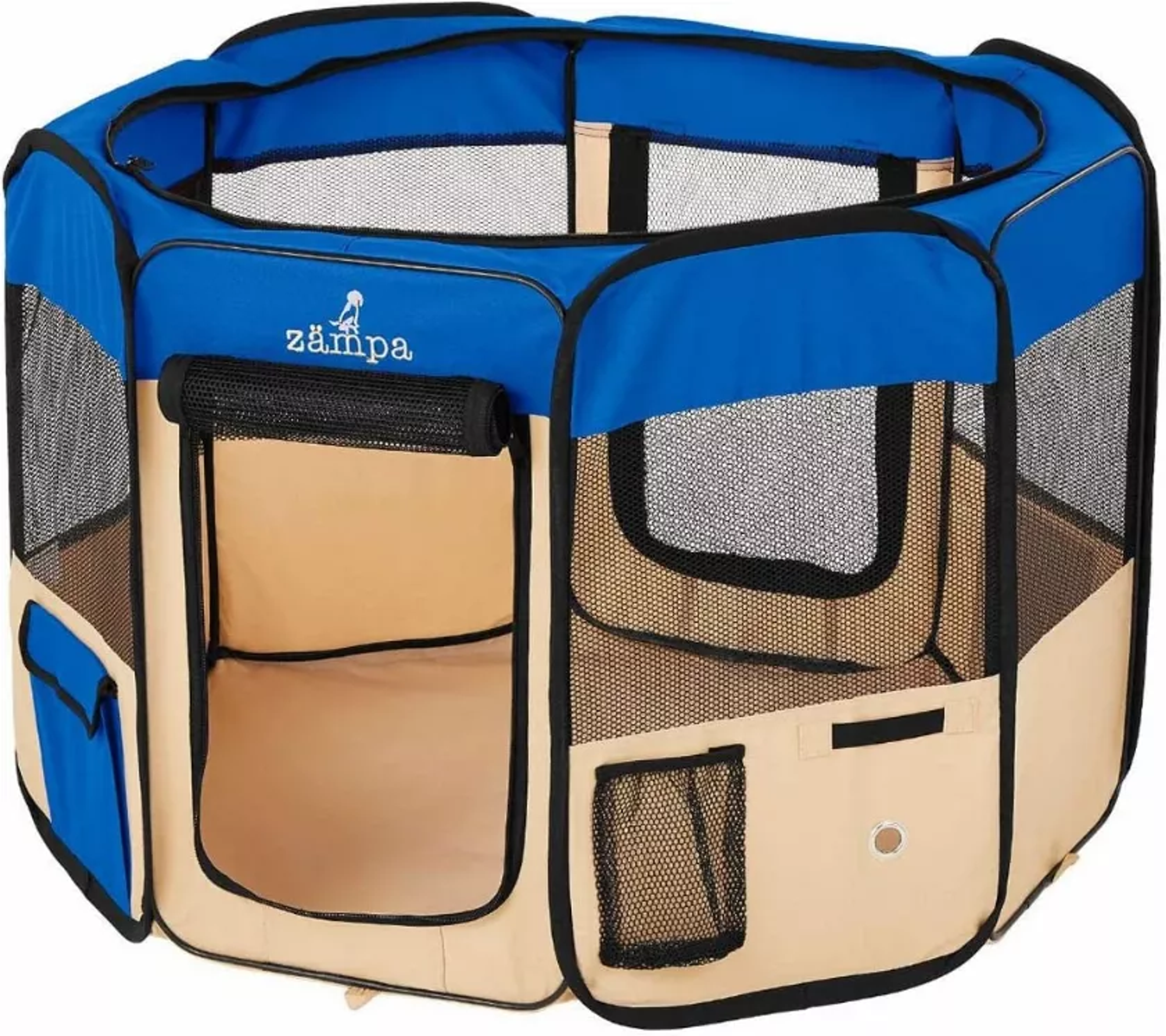 Zampa Portable Foldable Pet playpen Exercise Pen Kennel + Carrying Case Image 1