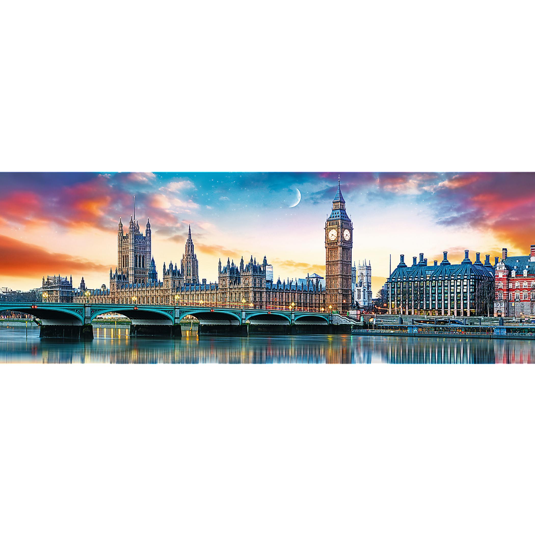 Jigsaw Puzzle Evening City View London 500 Pieces Blue Cardboard Durable Interlocking 15.59 x 5.28 x 1.73 Inches Not Suitable for Children under 3
