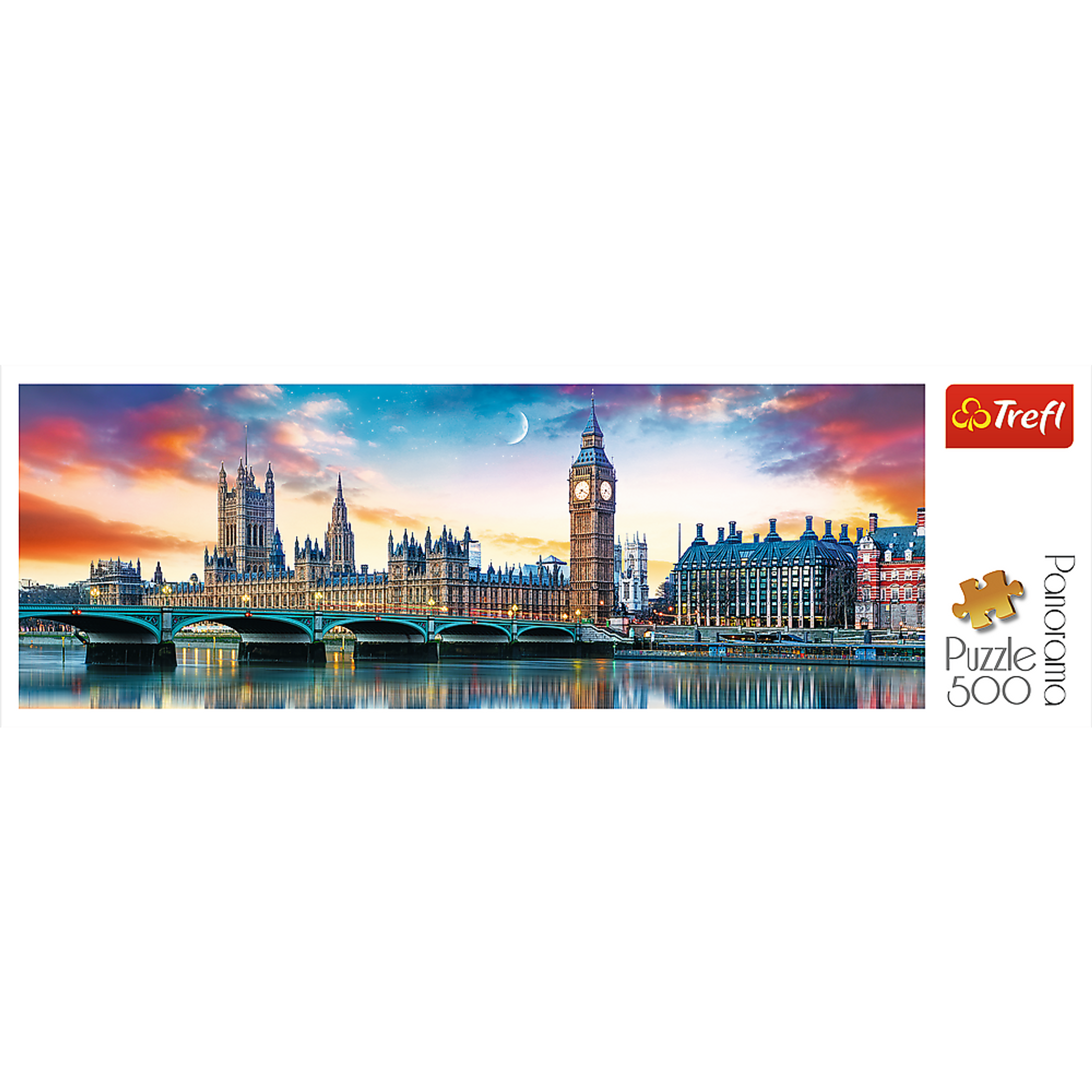 Jigsaw Puzzle Evening City View London 500 Pieces Blue Cardboard Durable Interlocking 15.59 x 5.28 x 1.73 Inches Not Suitable for Children under 3