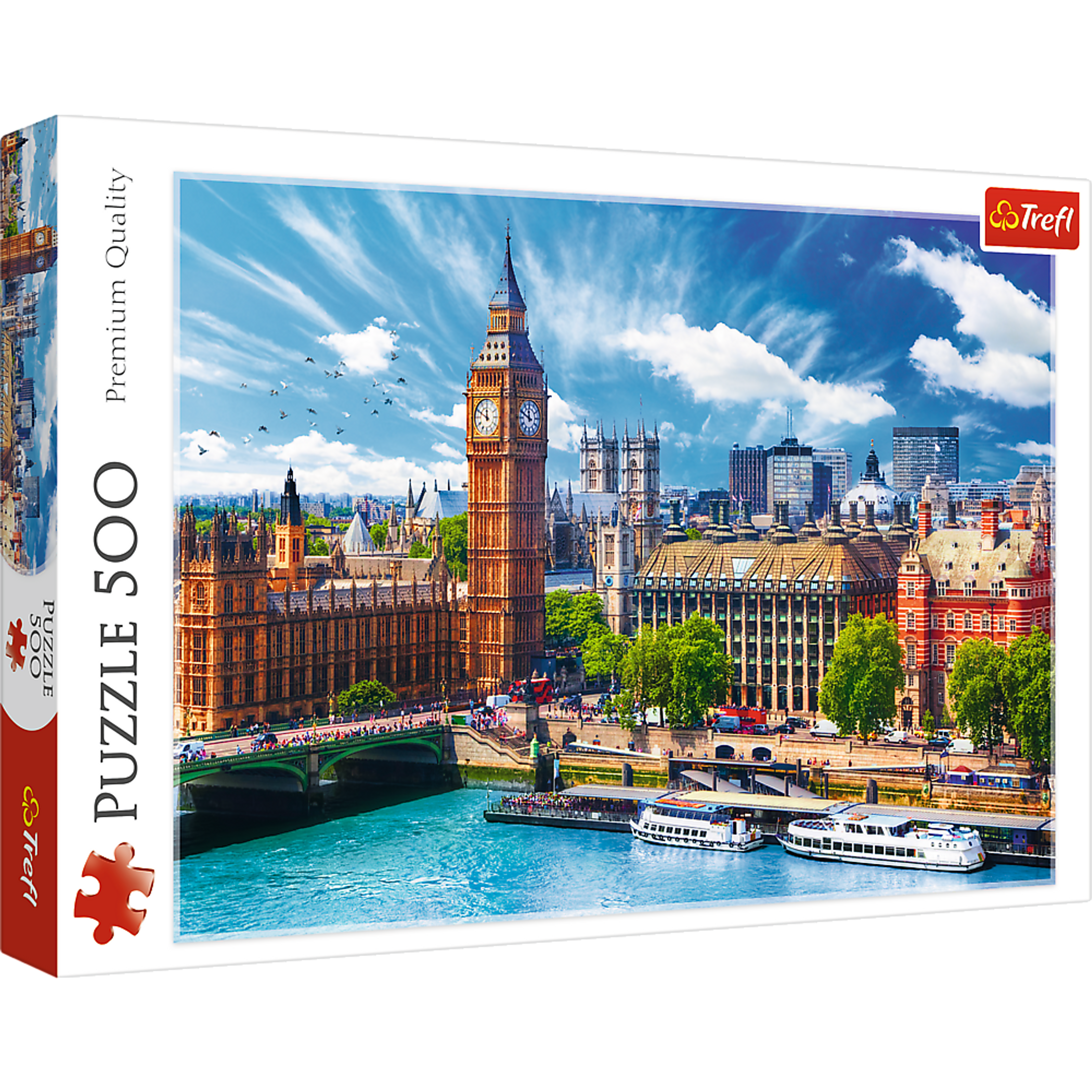 Jigsaw Puzzle 500 Pieces City View of Sunny London Big Ben Clock Tower Dimensions 15.59 x 10.47 x 1.73 Inches Weight 1.27 lbs