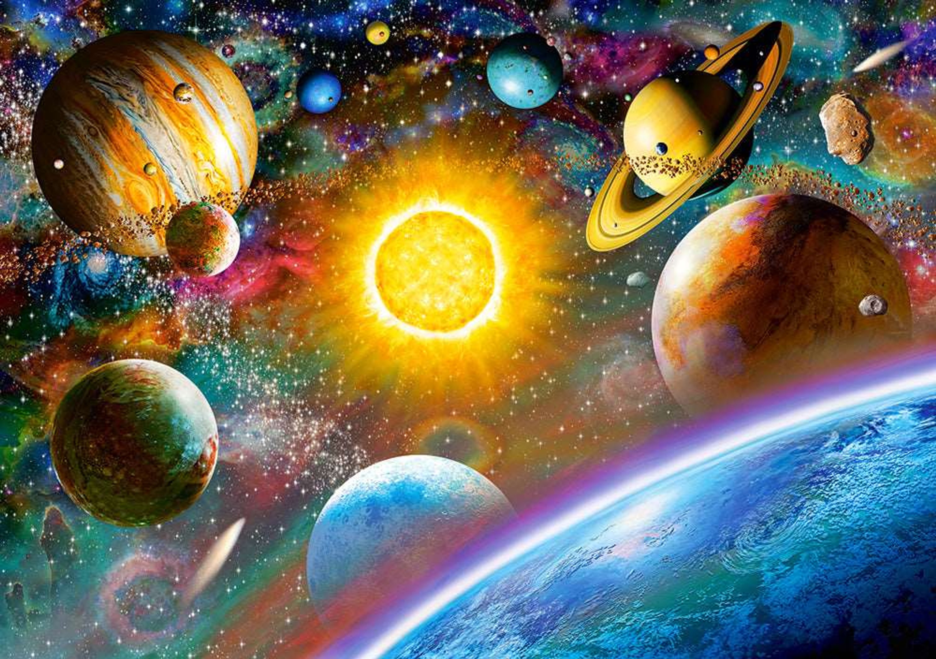 Jigsaw Puzzle 500 Piece Constellation of Planets 13 x 9 x 2 Inches Made in Europe Assembled Size 18.50 x 13 Inches