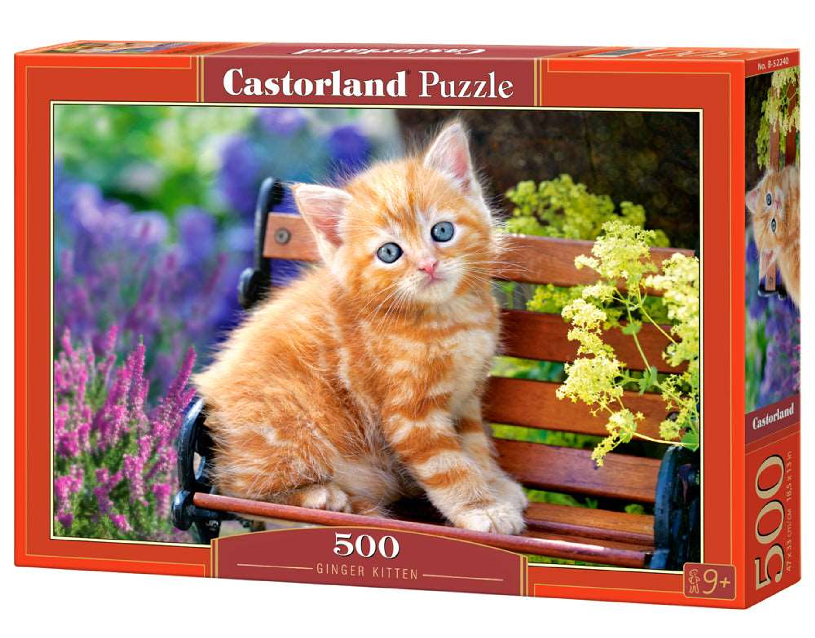 Jigsaw Puzzle 500 Piece Assembled Size 18.50 x 13.00 Inches Color Cute Kittie Among Flowers Material Paper Usage Improves Memory and Problem Solving Skills