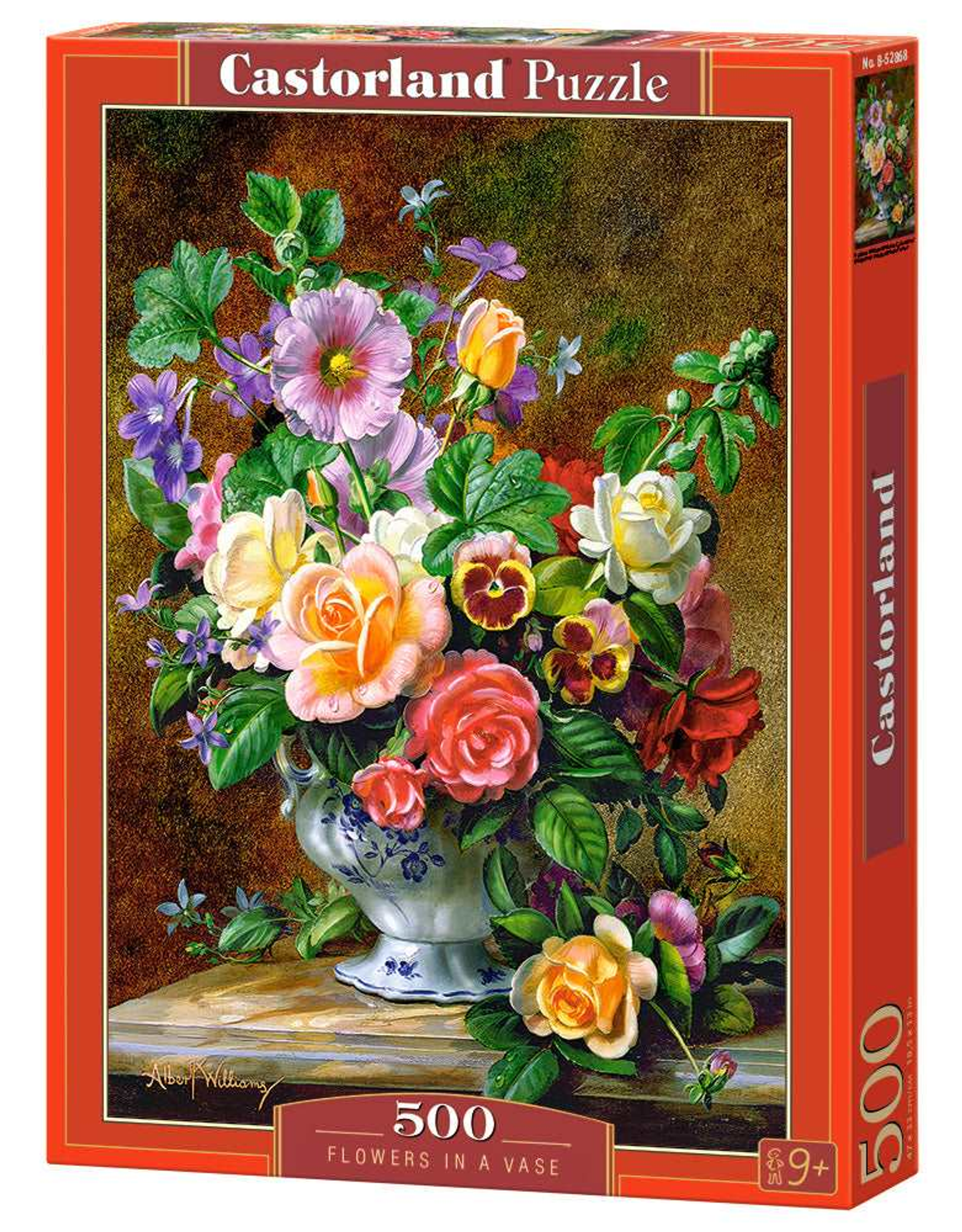 Jigsaw Puzzle 500 Piece Still Nature Bouquet of Flowers in a Vase 13 Inch x 9 Inch Made in Europe Assembled Size 18.50 Inch x 13 Inch