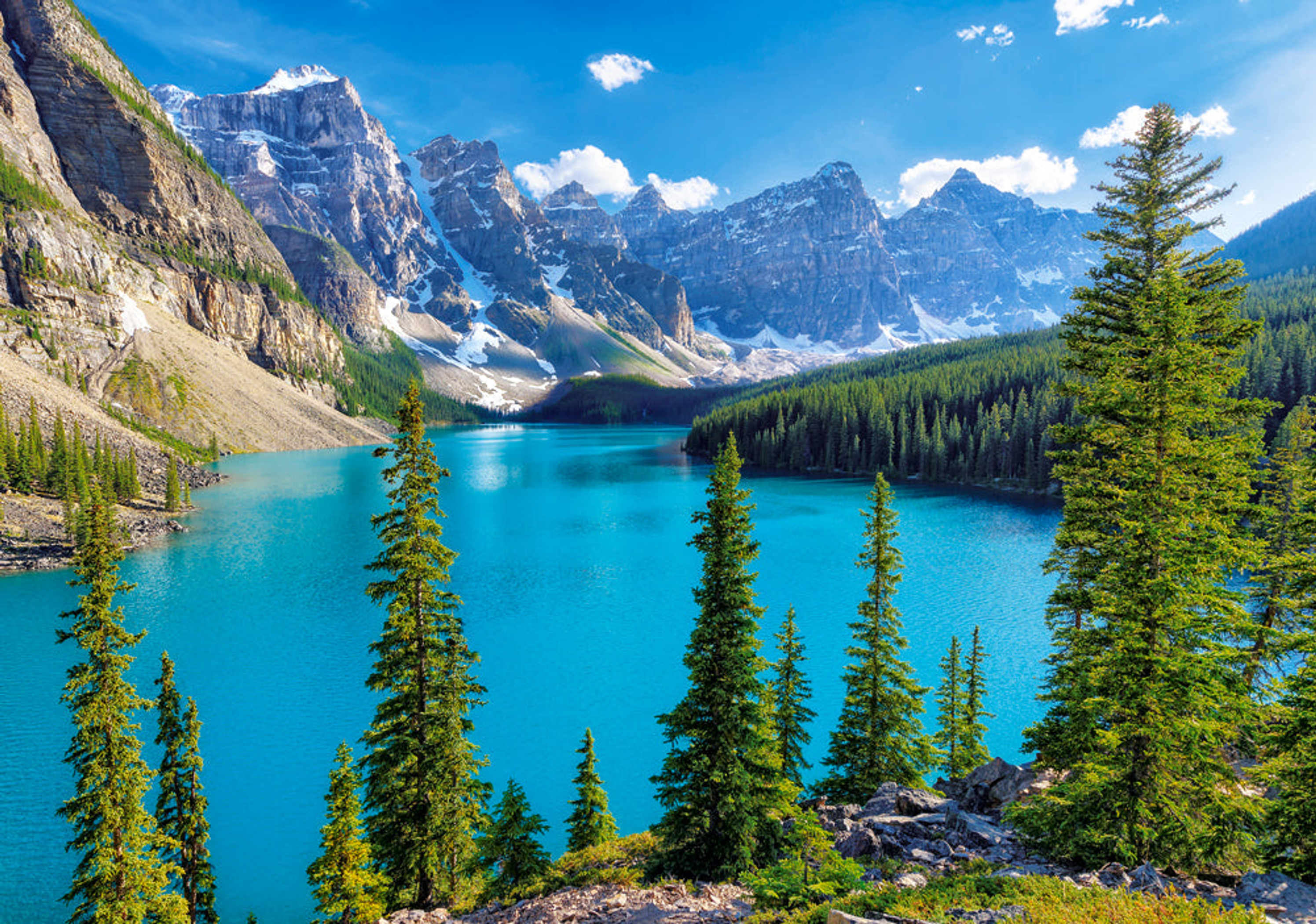 Jigsaw Puzzle 500 Piece Blue Lake in the Mountains Canada 13x9x2 Inches Assembled Size 18.50x13 Inches Made in Europe