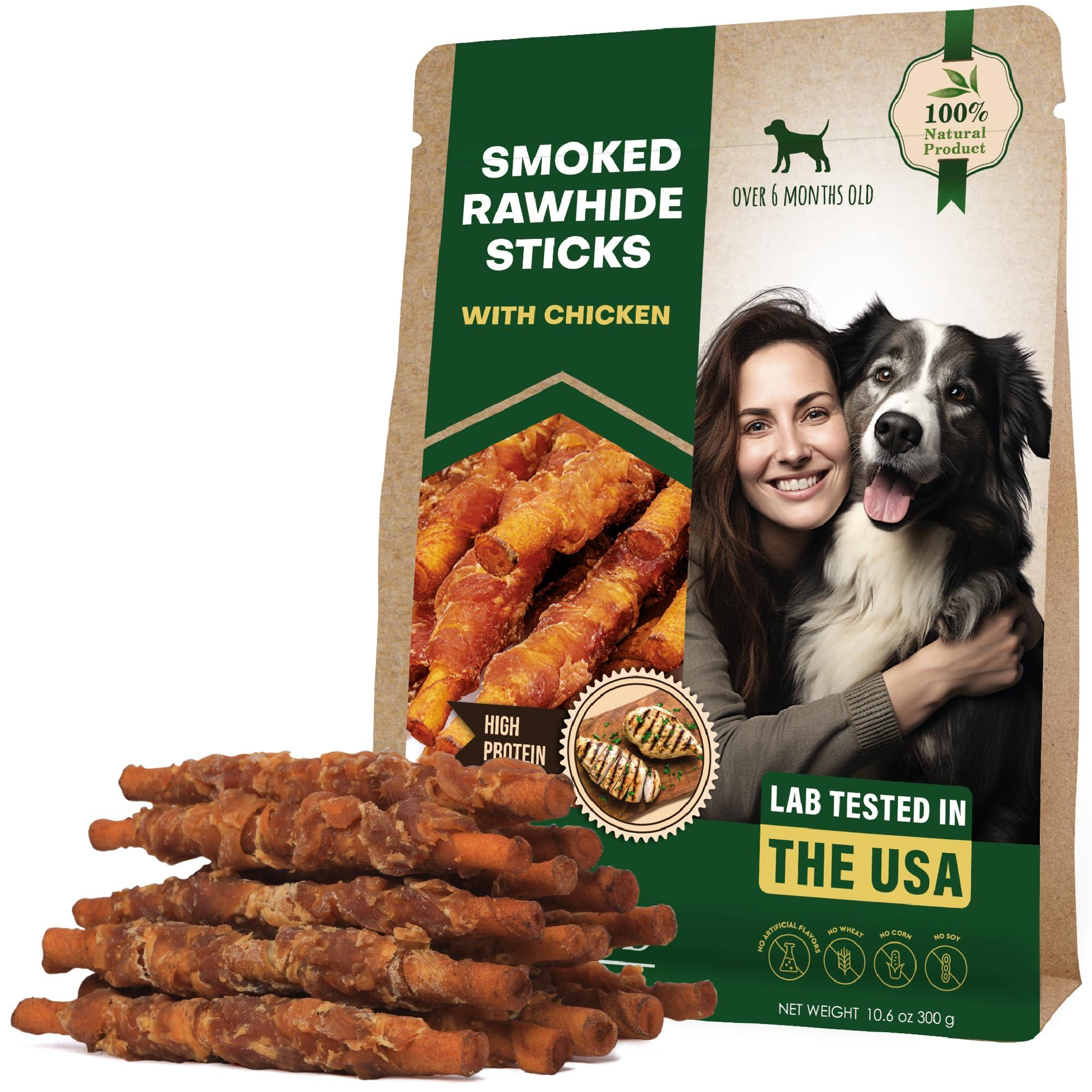 Dog Smoked Rawhide Sticks Wrapped Chicken Image 1