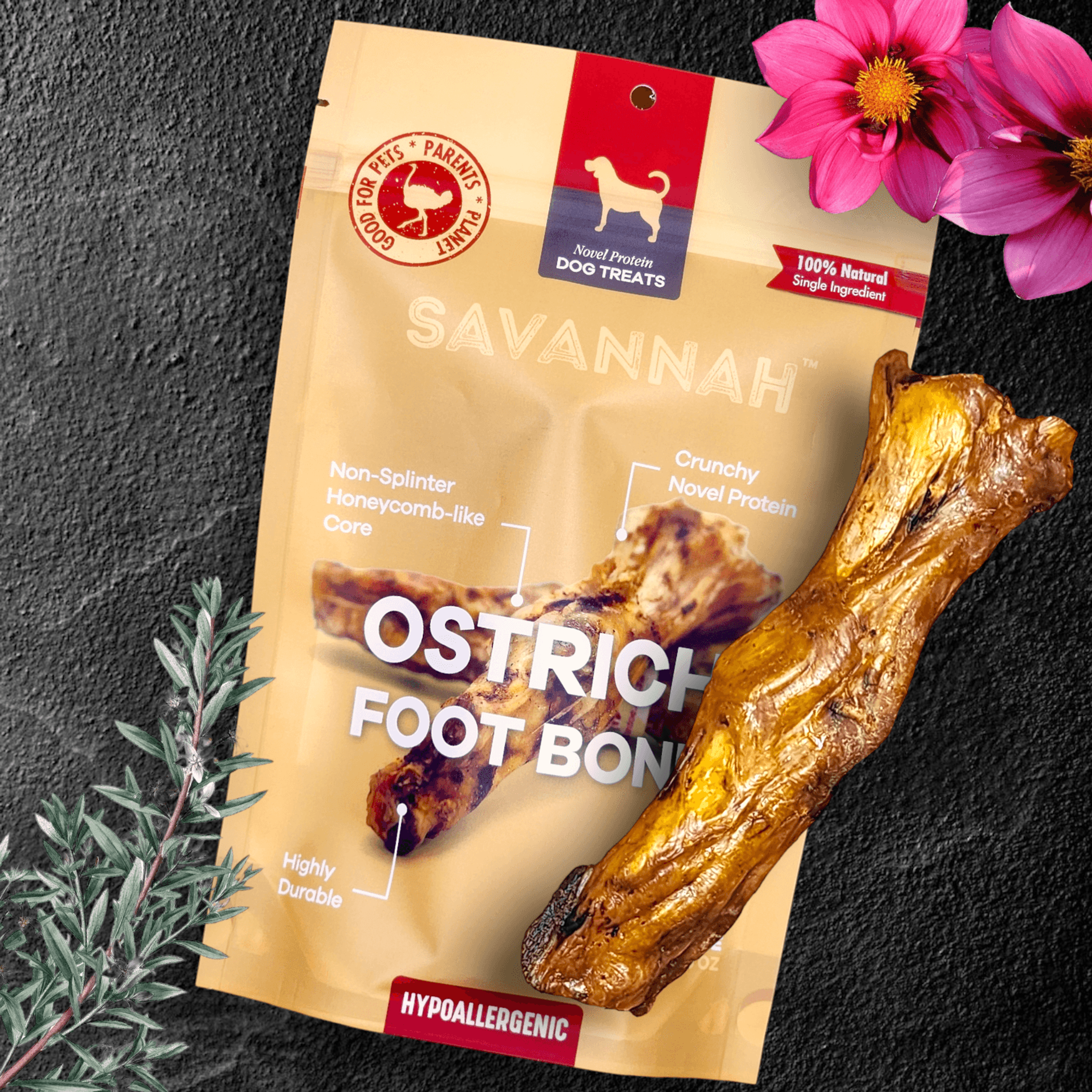 Ostrich Foot Bone : The Flavorful & Long-Lasting Chew for Medium to Large Dogs Image 1