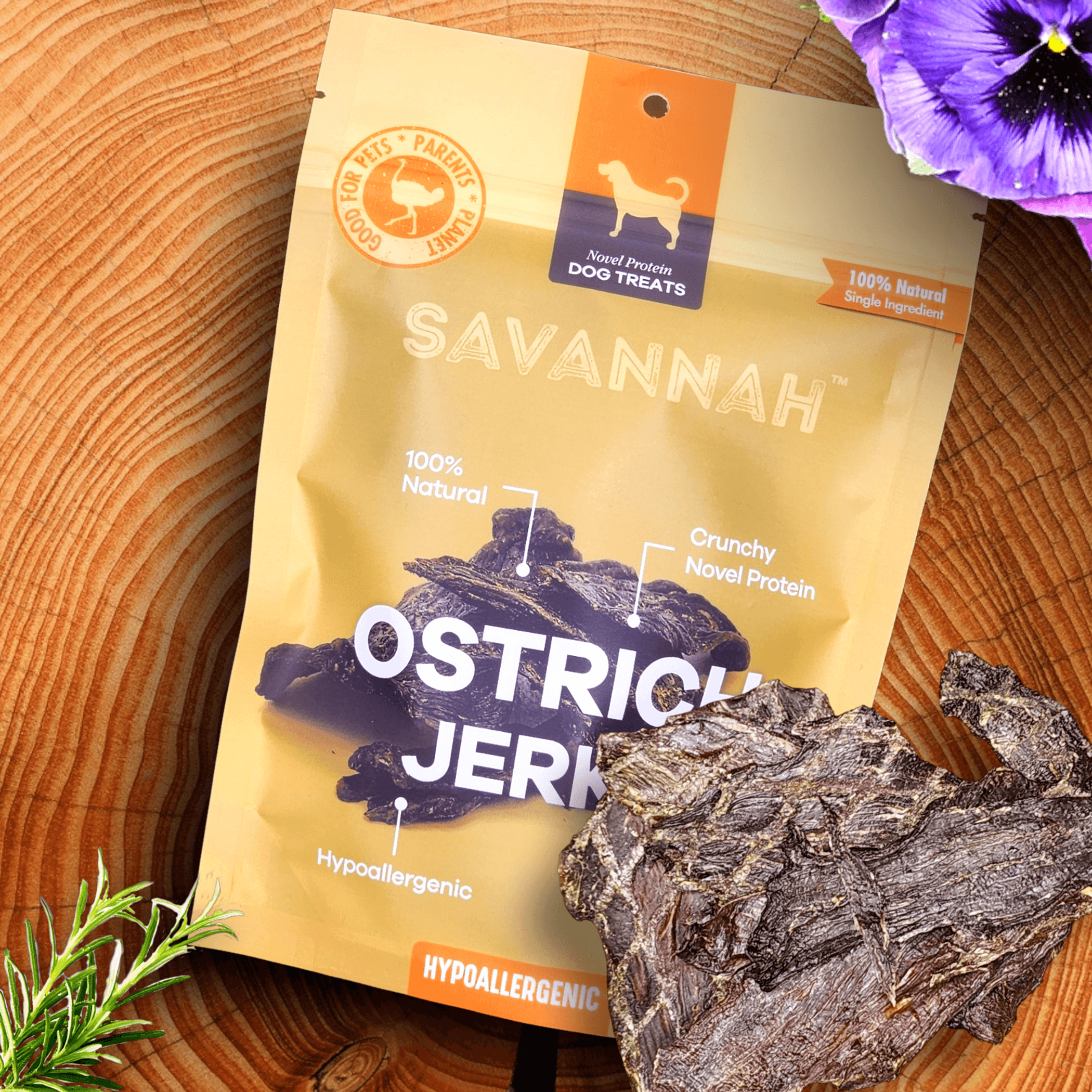 Tasty Ostrich Jerky : The Protein-Packed, Dental-Health Chew for Dogs of All Sizes Image 1