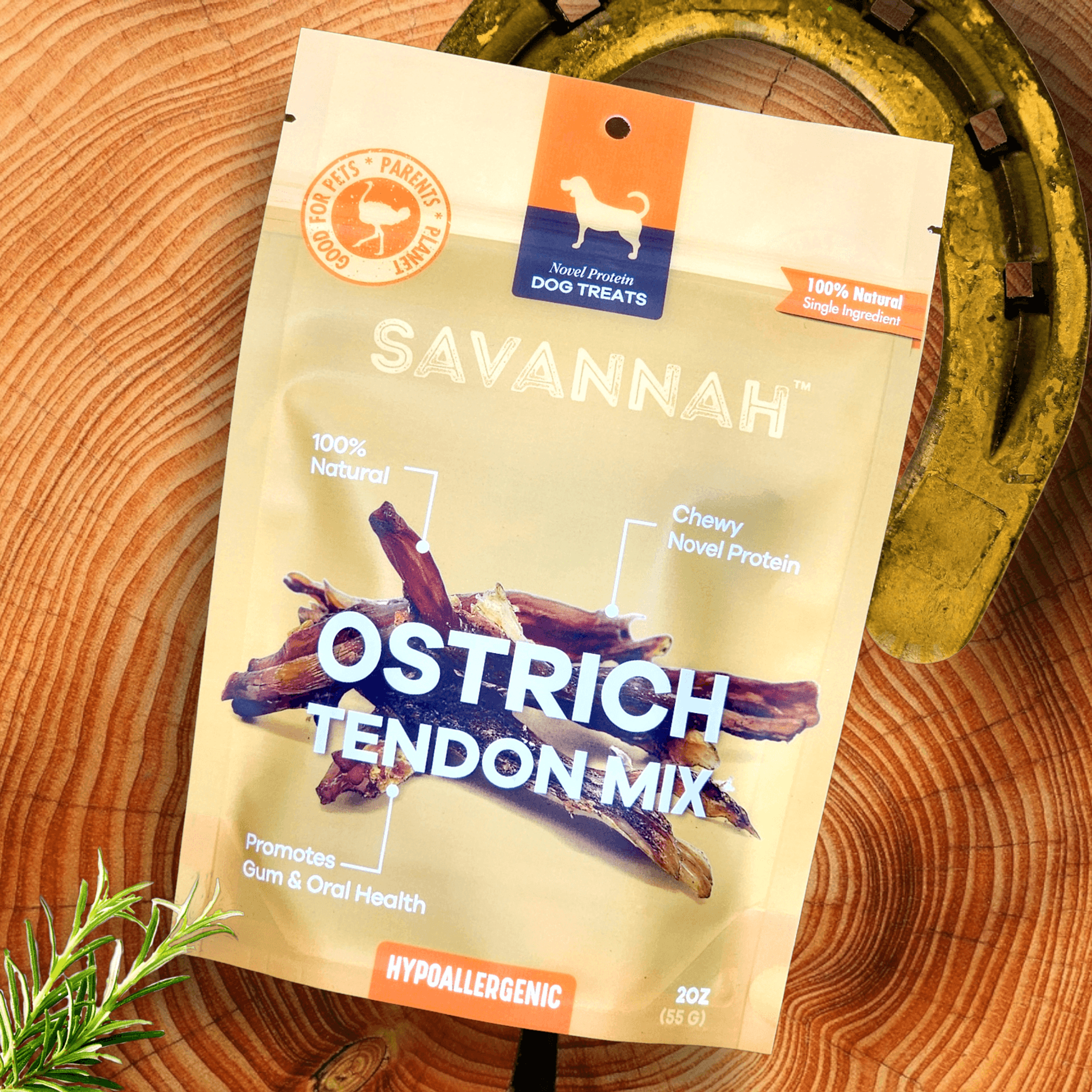Savannah Chewy Ostrich Tendon Mix : The Protein-Packed, Hypoallergenic Chew for All Dogs Image 1