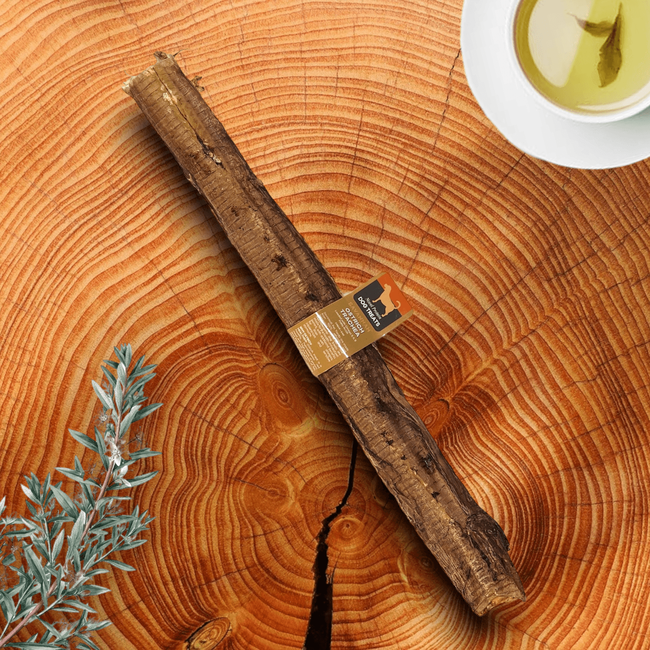 Crunchy Ostrich Trachea Whole. Light-weight, Natural Dog Chew Treat by Savannah Pet Food Image 1