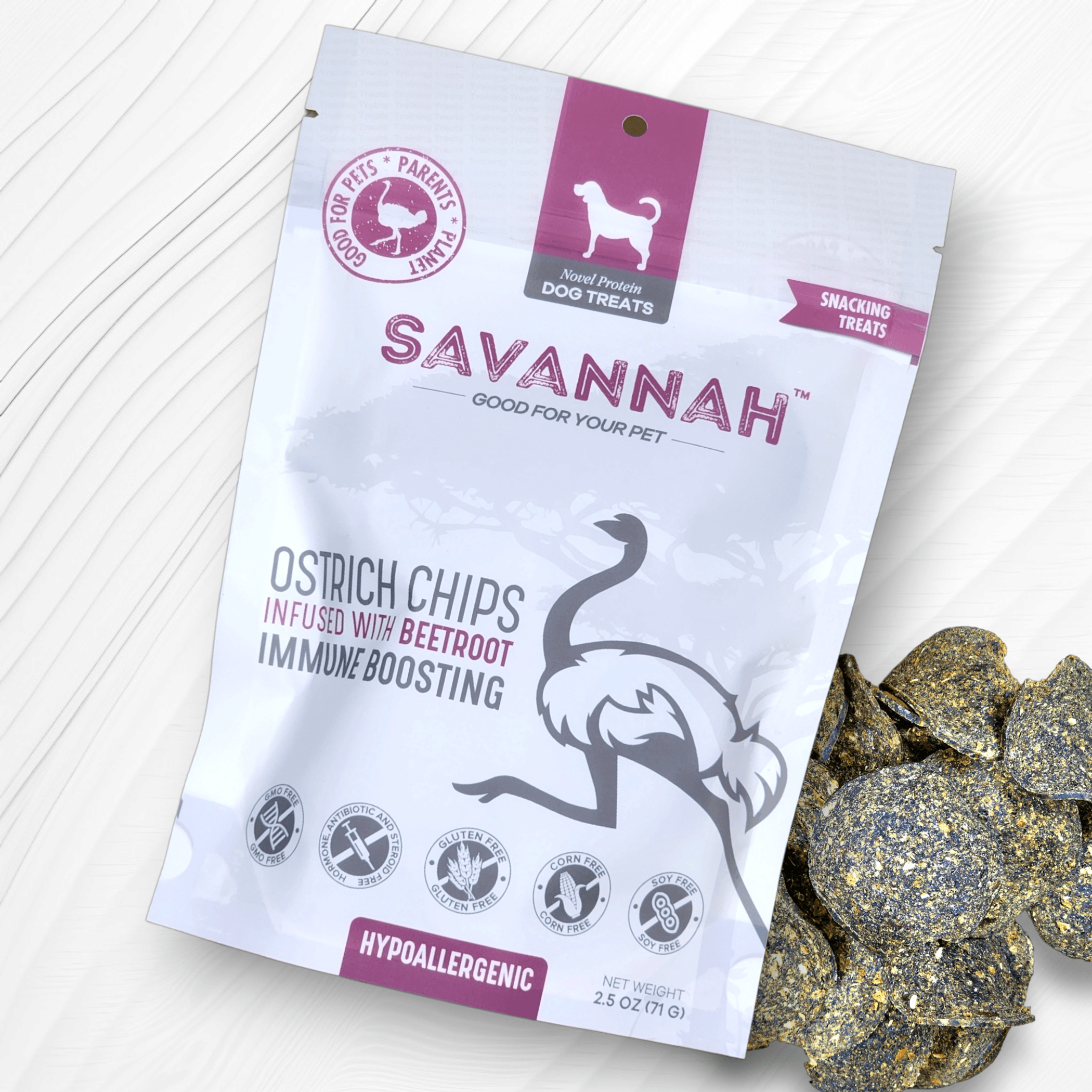 Ostrich Chips with Beetroot : The Flavorful, Immune-Boosting Treat for Dogs Image 1
