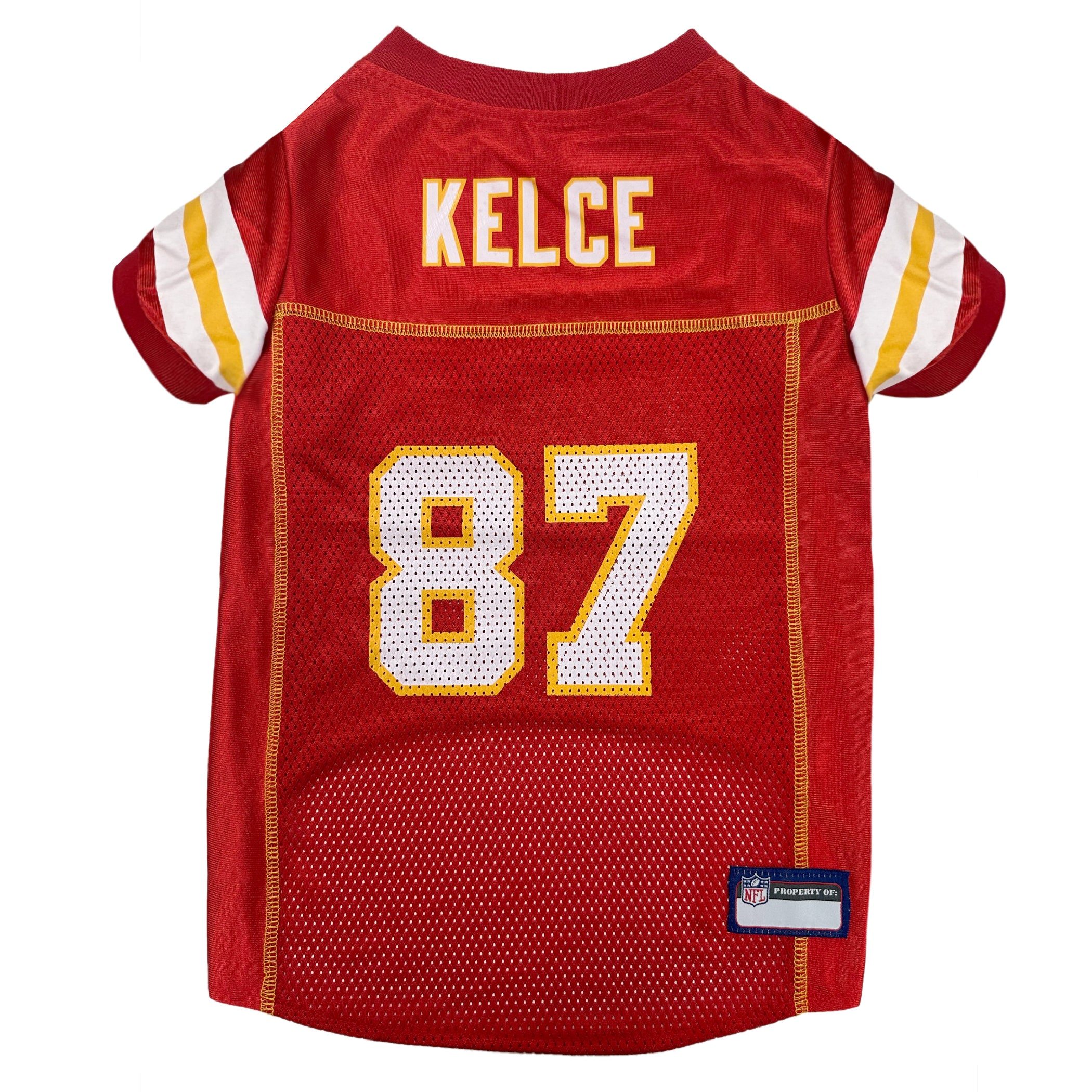 Travis Kelce Pet Striped Jersey (Kcc) Image 1