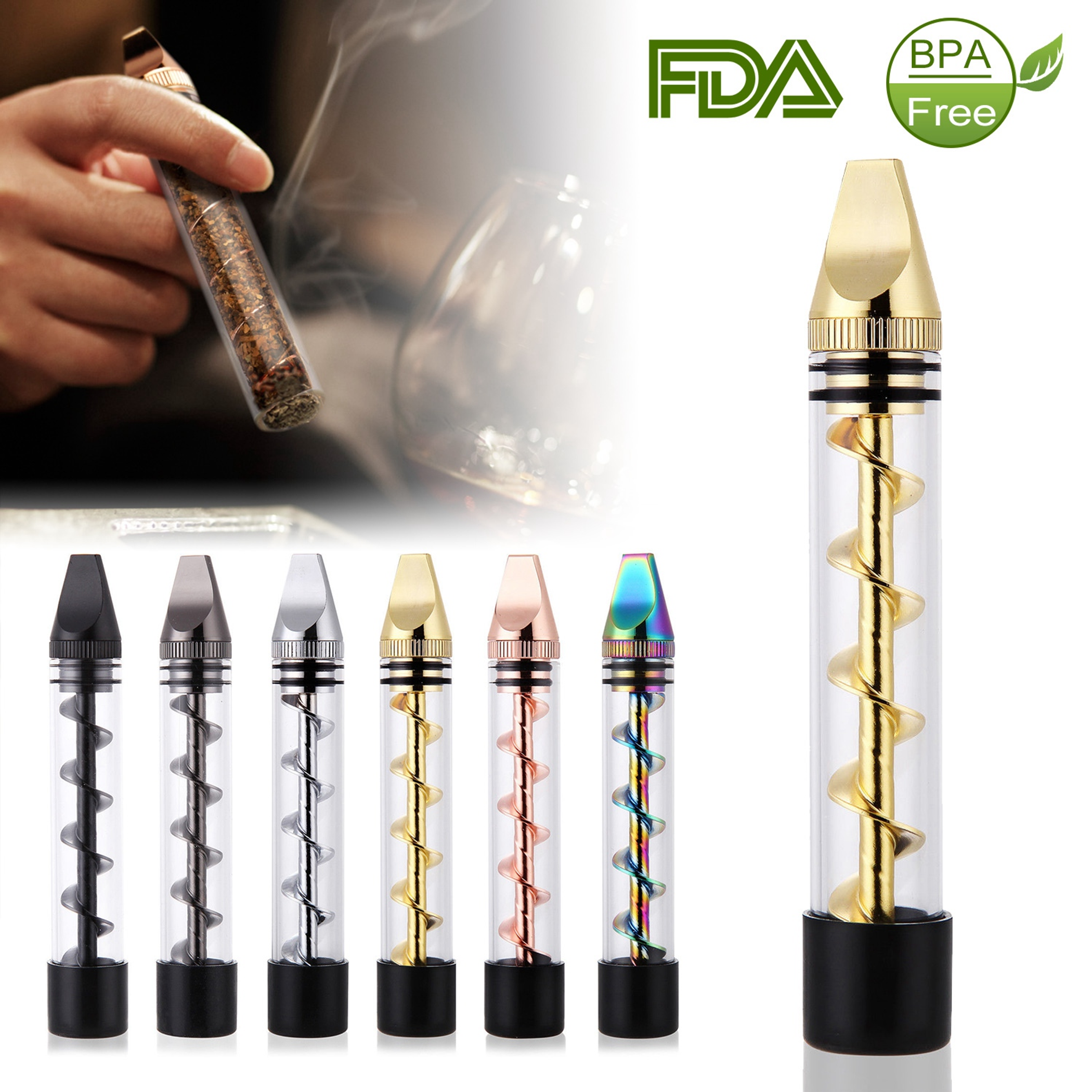 Glass Blunt Pipe Twisty 7-in-1 Grinder Blunt Kit
