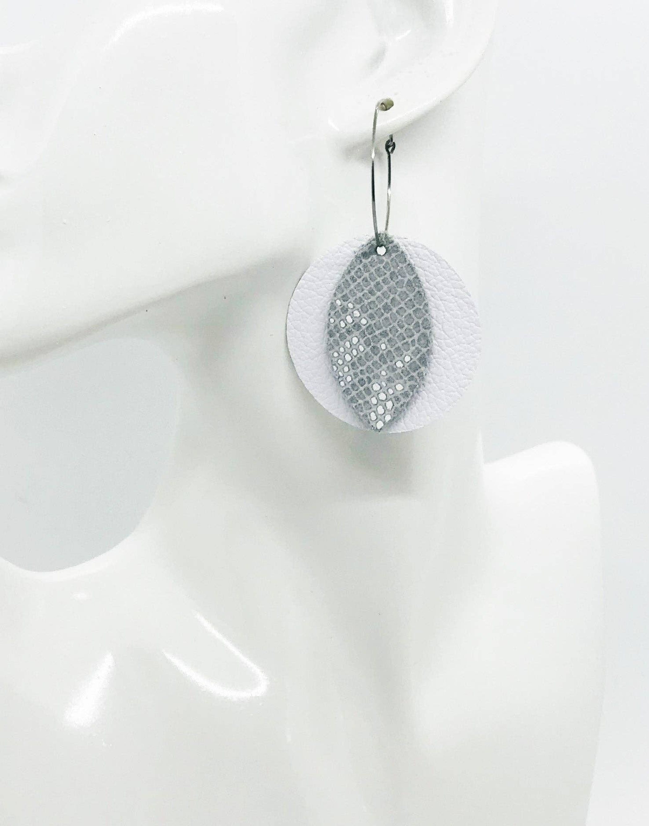 Snake Leather Hoop Earrings
