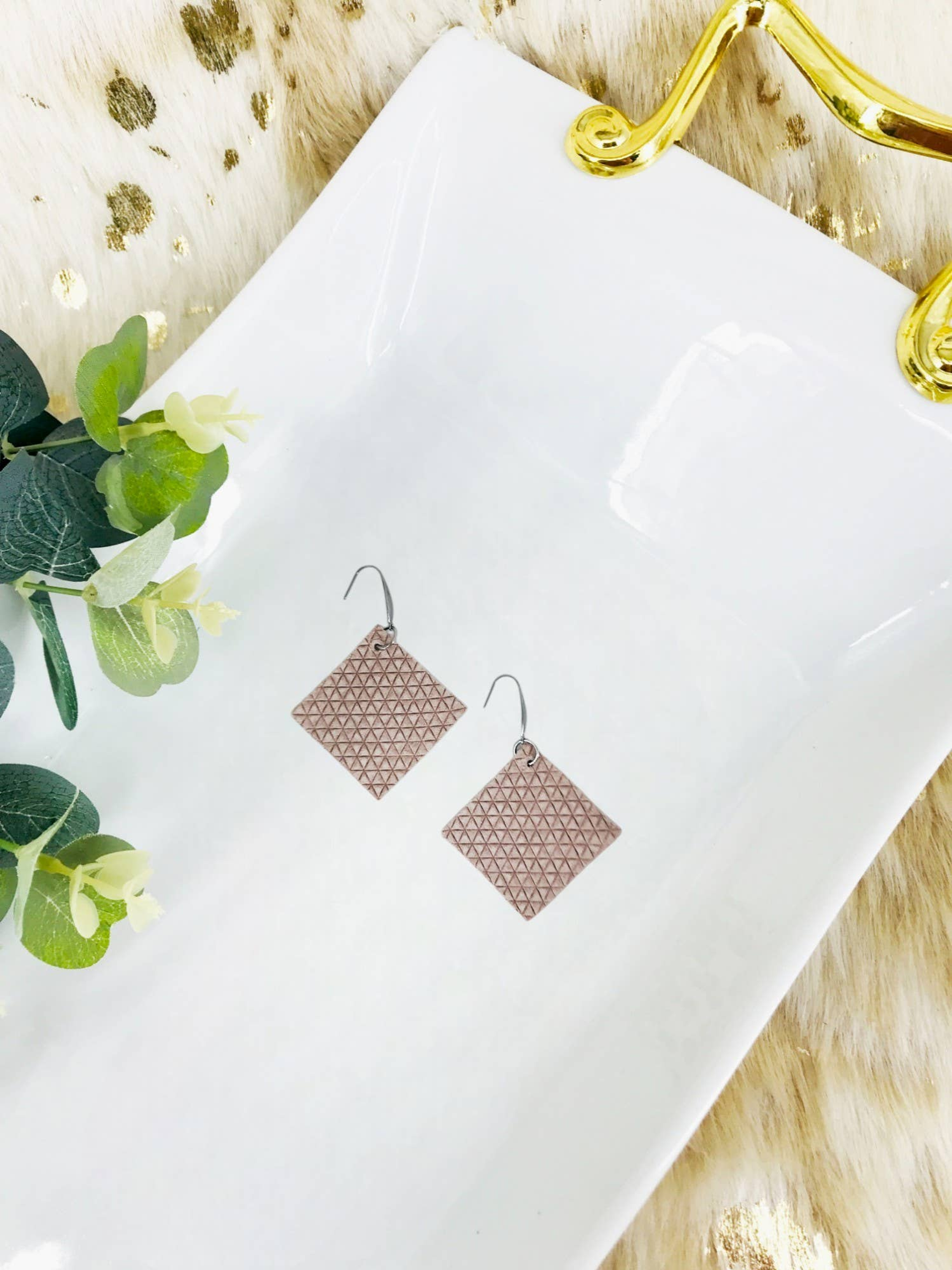 Triangle Firm Italian Leather Earrings