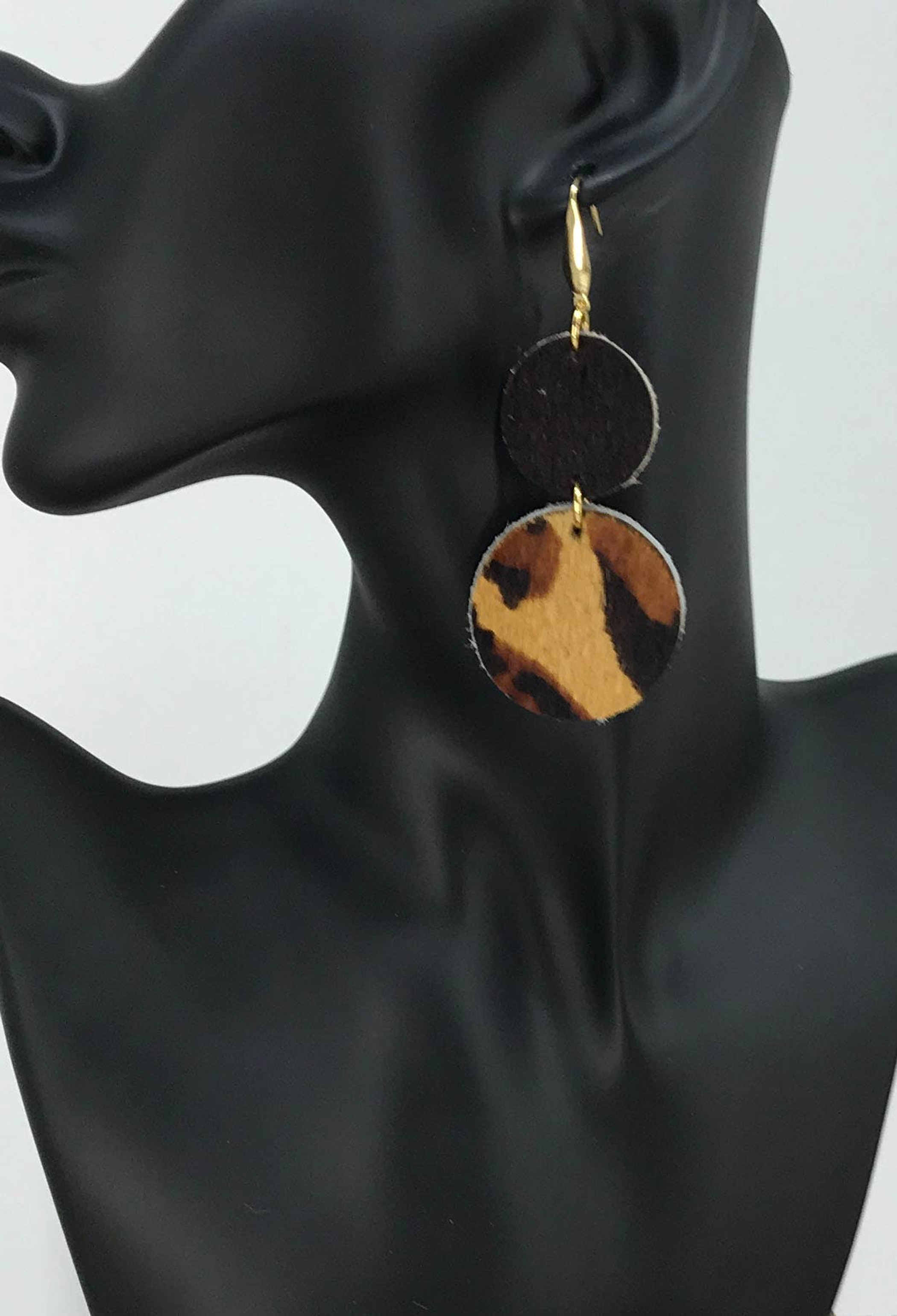 Hair On Leopard Leather Earrings