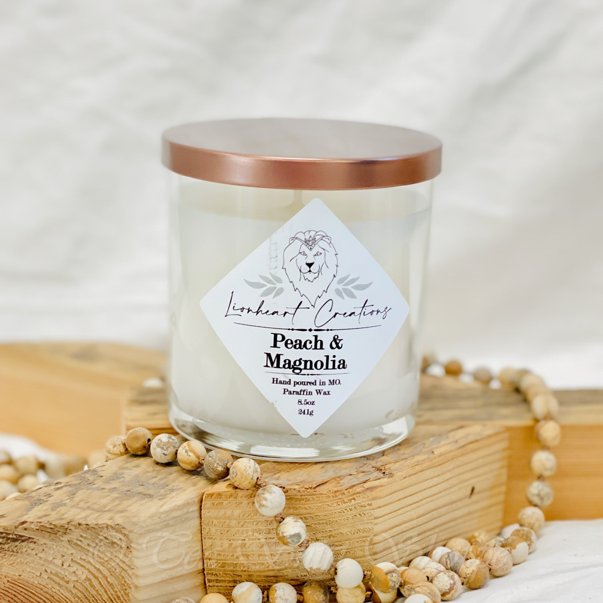 Peach & Magnolia Scented Candle | Soft Mood Glow