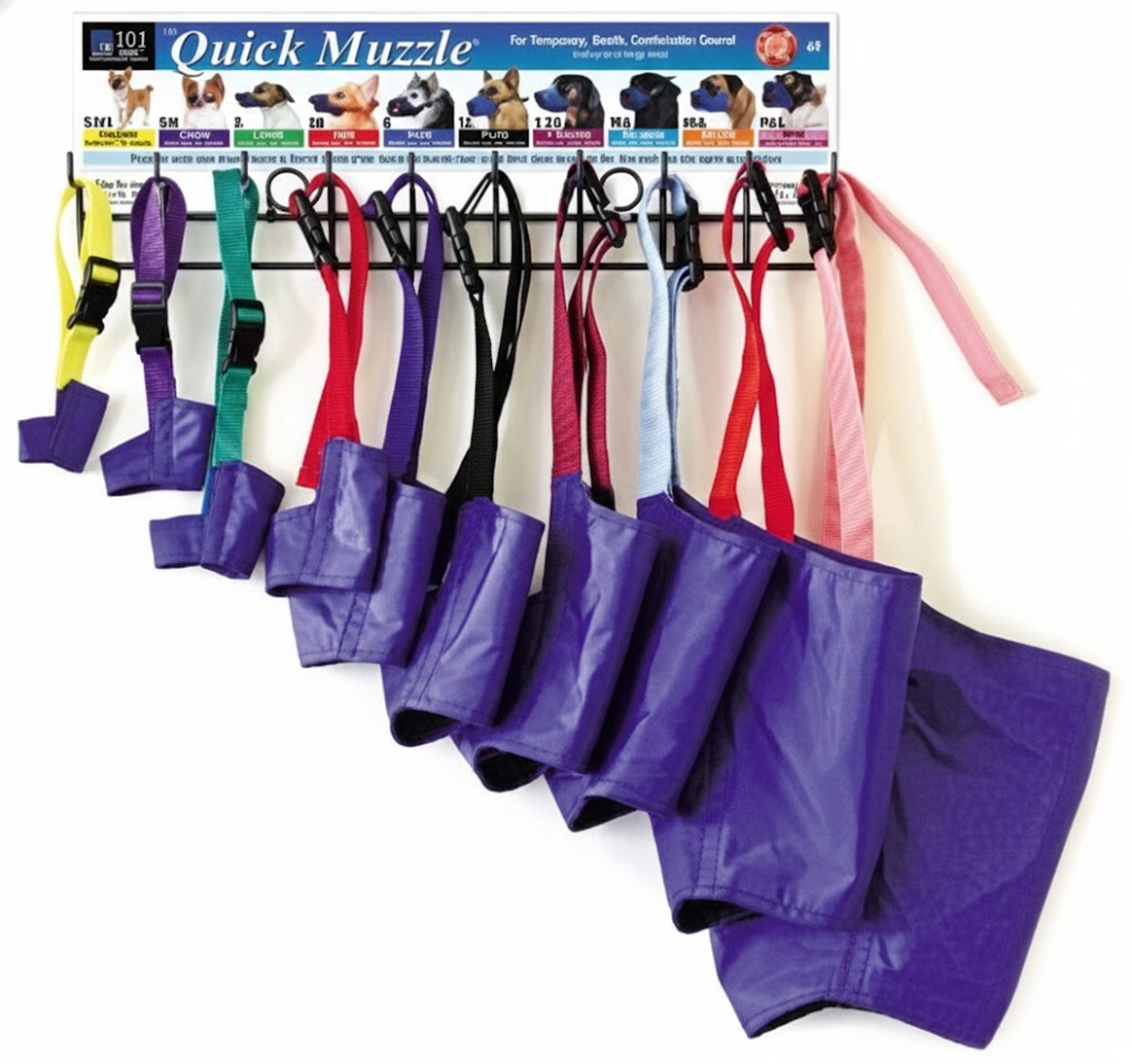 Animal Muzzle Storage Rack Color Coded Header Blue