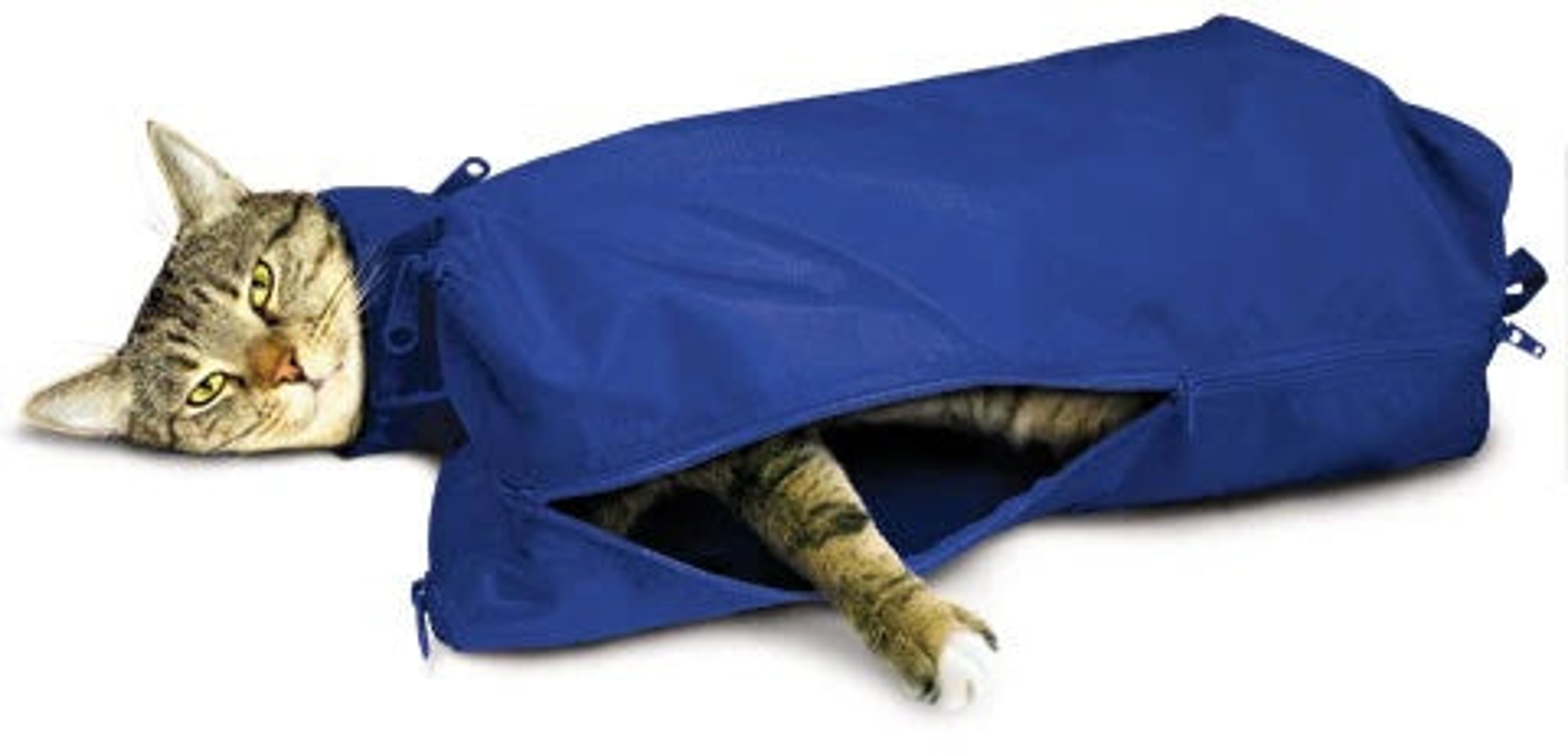 Original Cat Sack with Full Underside Zipper Small Blue
