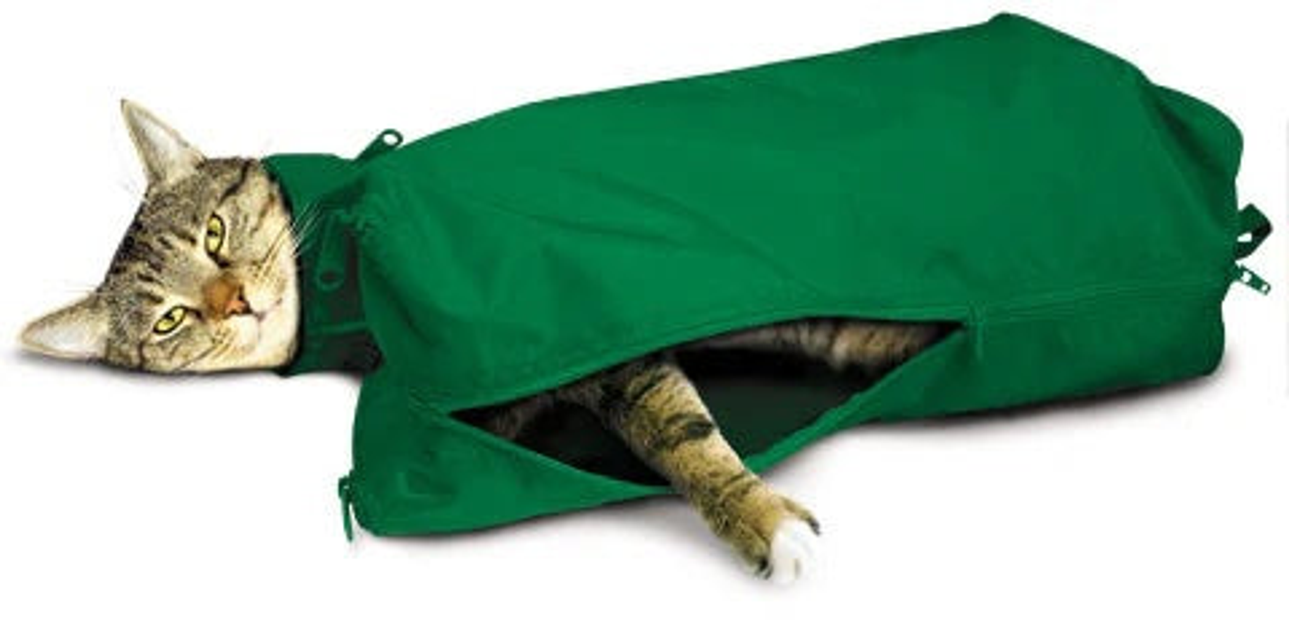 Original Cat Sack with Full Underside Zipper Large Green