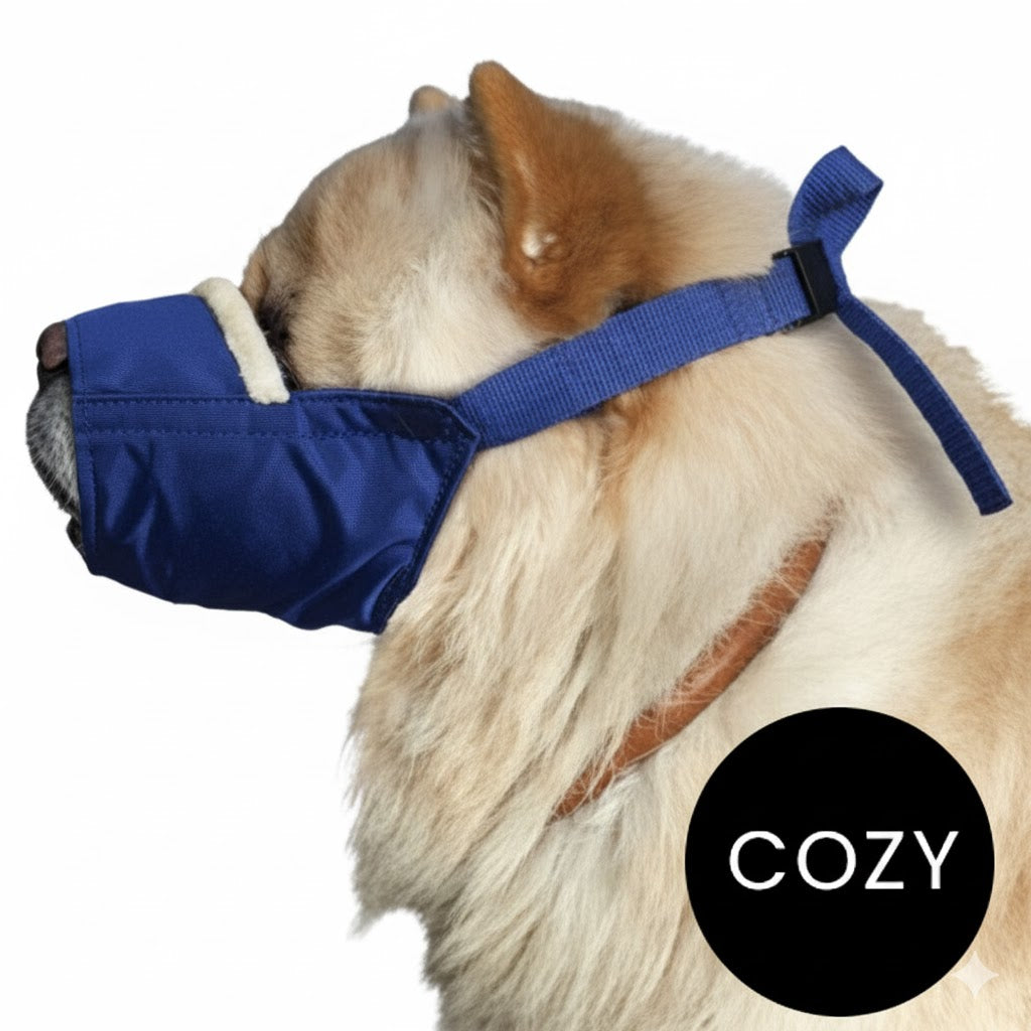 Cozy Quick Muzzle for Long Snout Dogs Small Blue