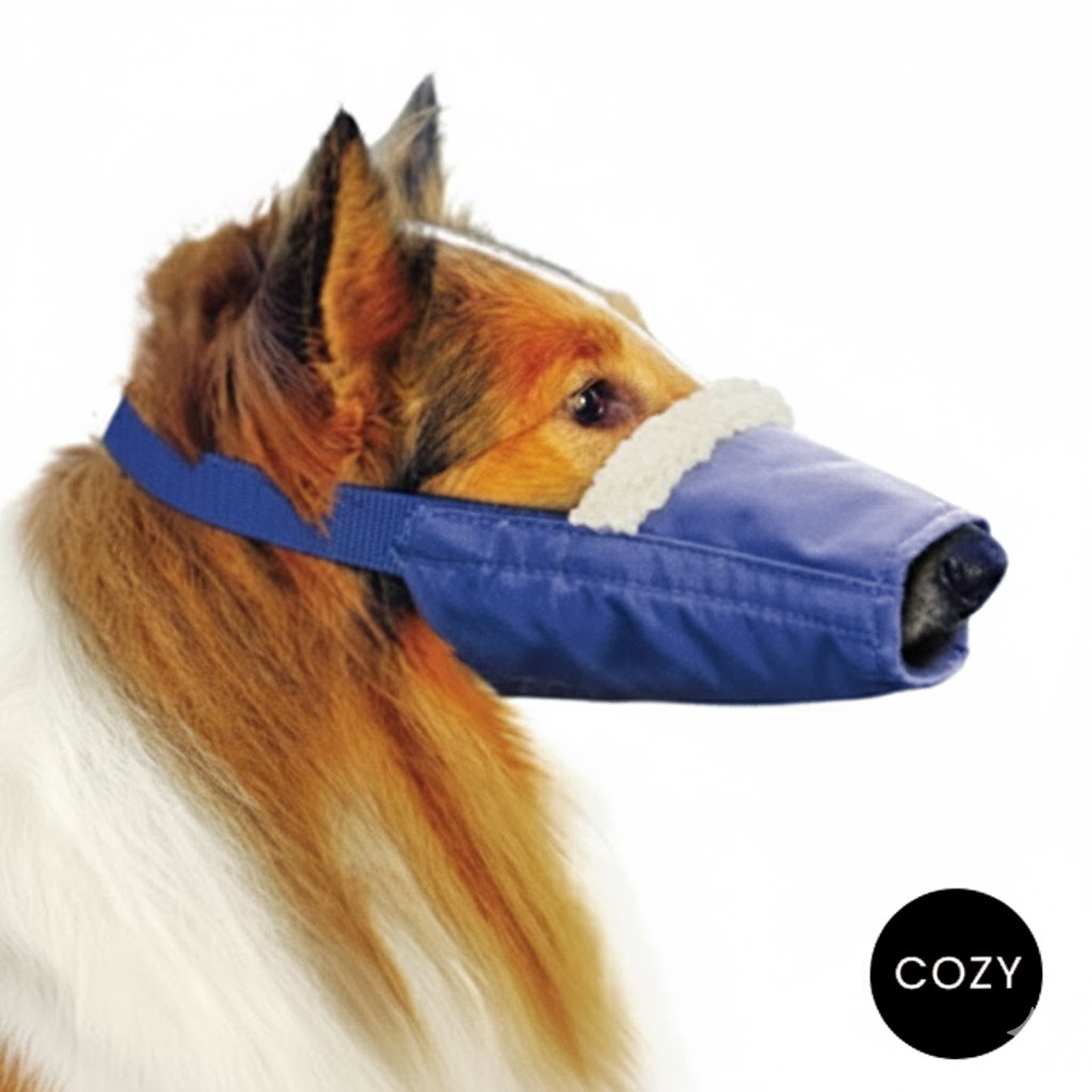 Cozy Quick Muzzle for Long Snout Dogs Small Blue
