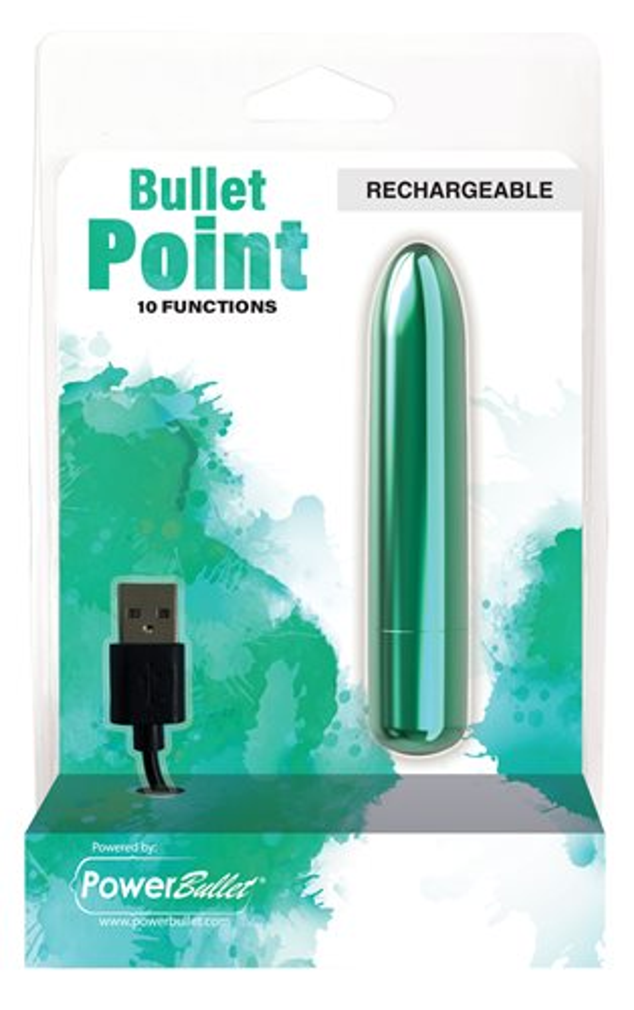 Power Bullet 10-Function Vibrator – Teal