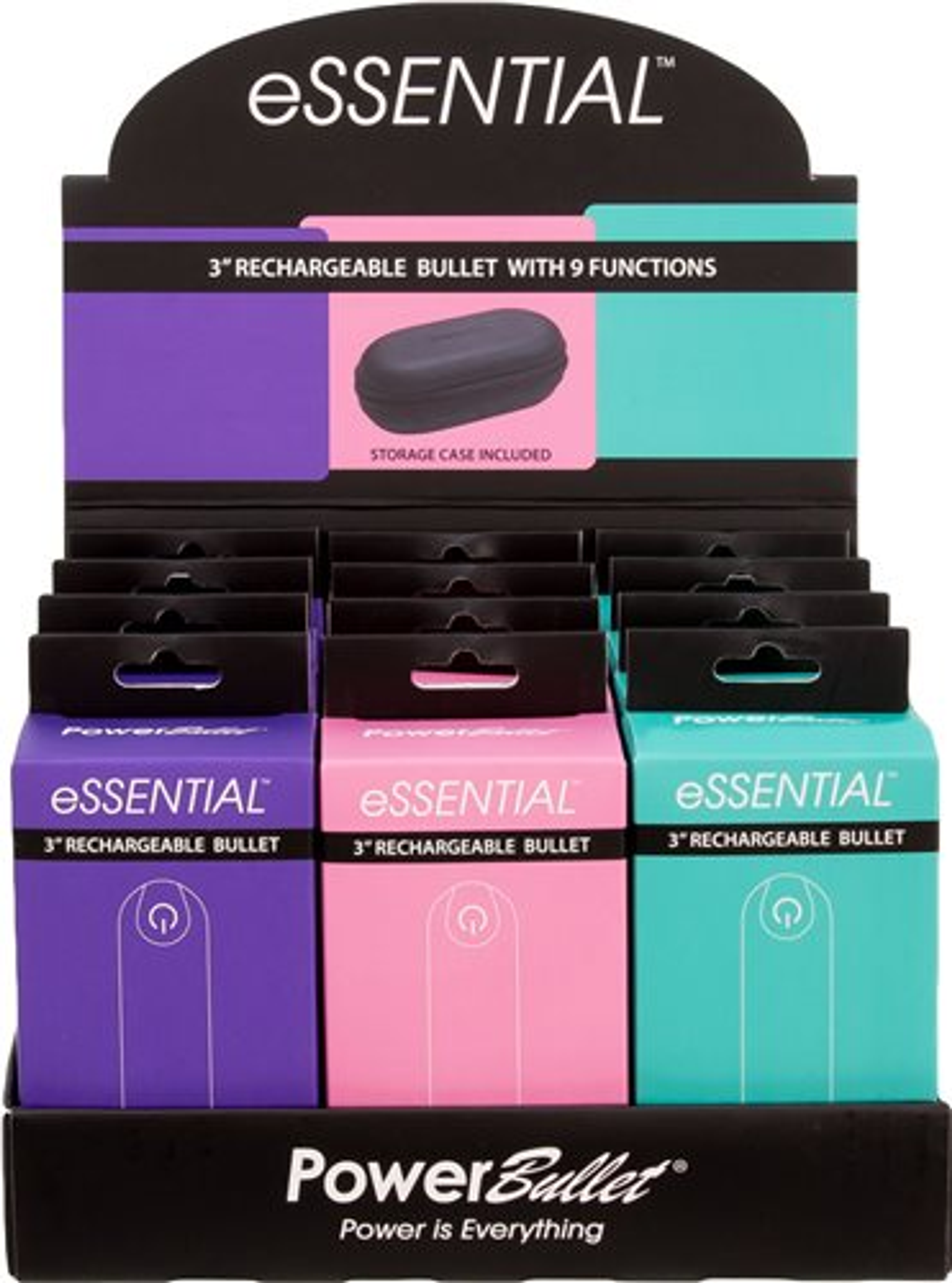 Power Bullet Essential 3.5in Rechargeable Bullet – 12pc Retail Display