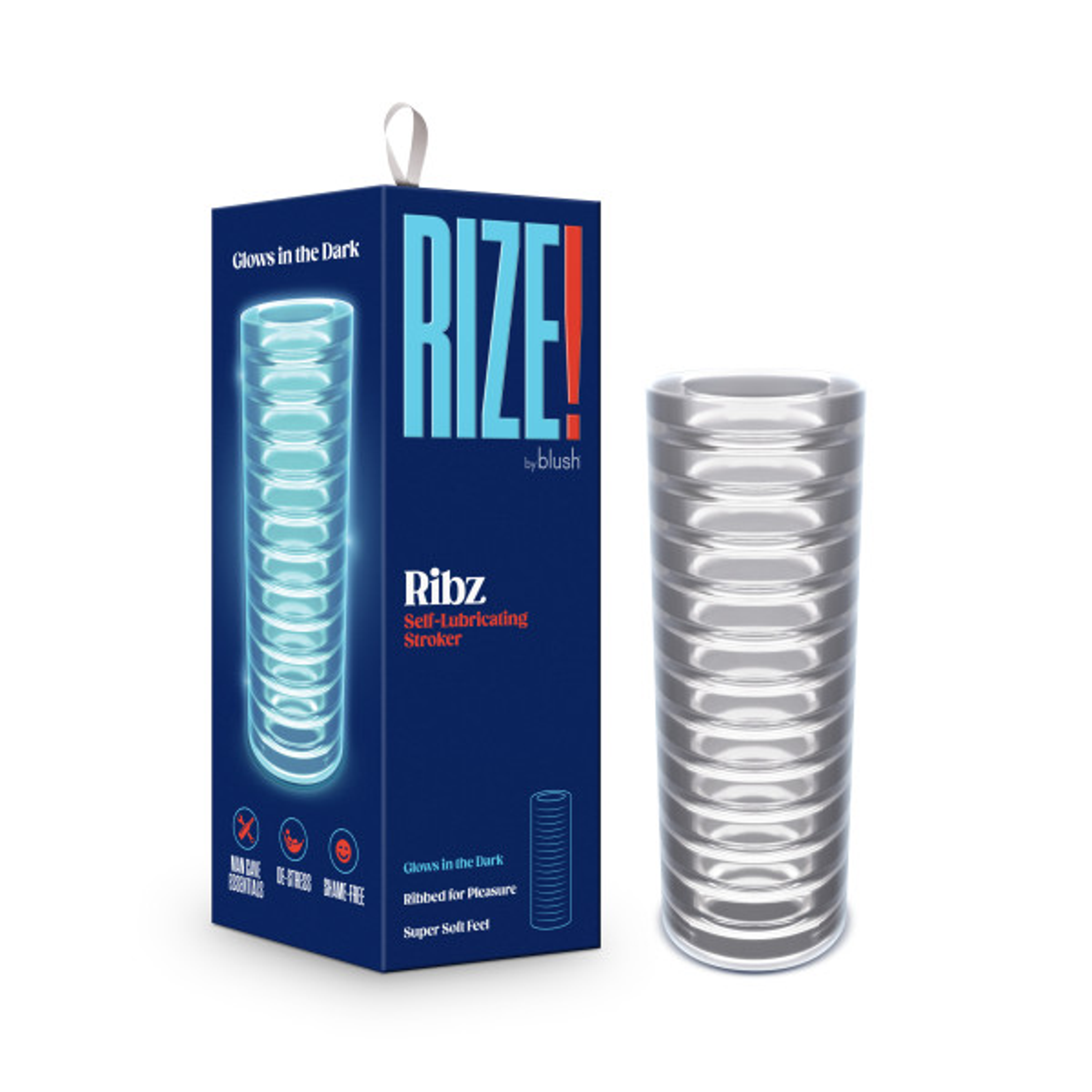 Rize Ribz Glow-in-the-Dark Clear Stroker