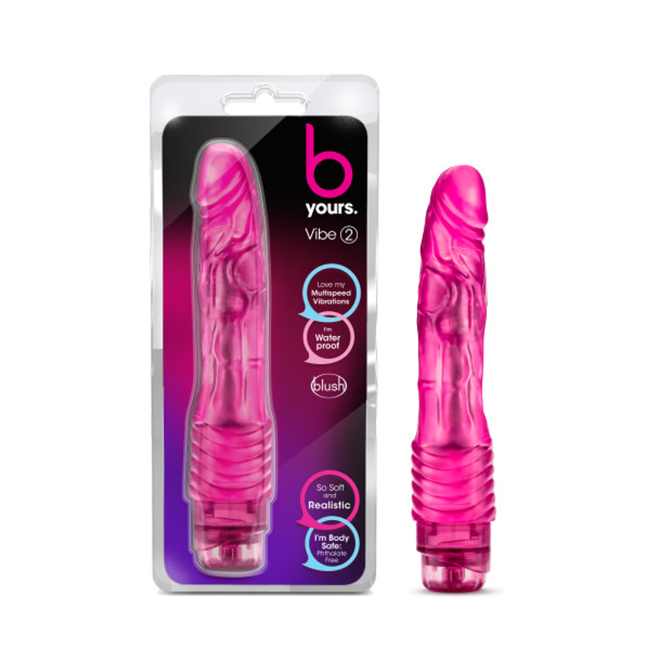 B Yours Cockvibe #2 Vibrating Dildo In Pink