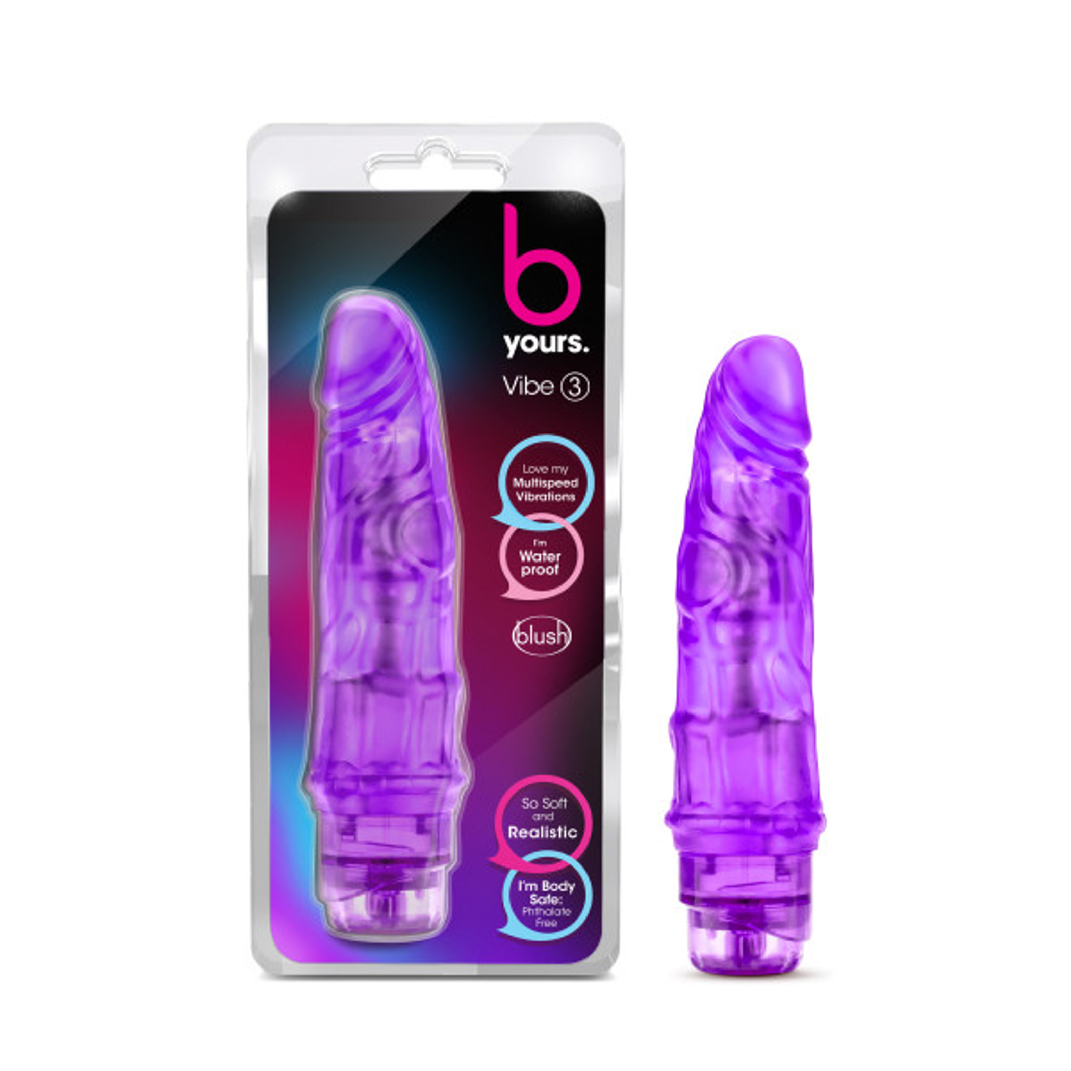 B Yours Cockvibe #3 Vibrating Dong - Purple