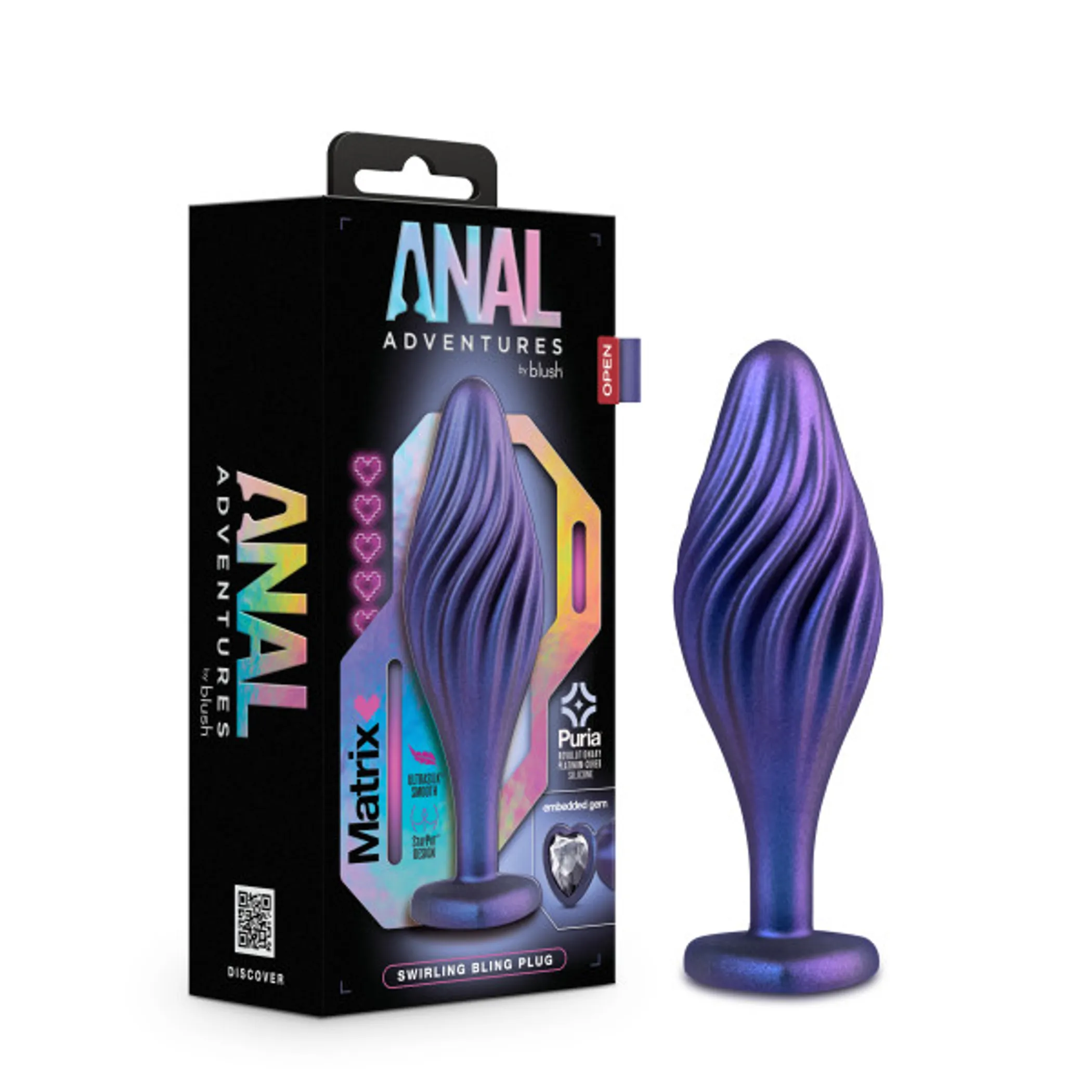 Matrix Swirl Bling Plug Sapphire