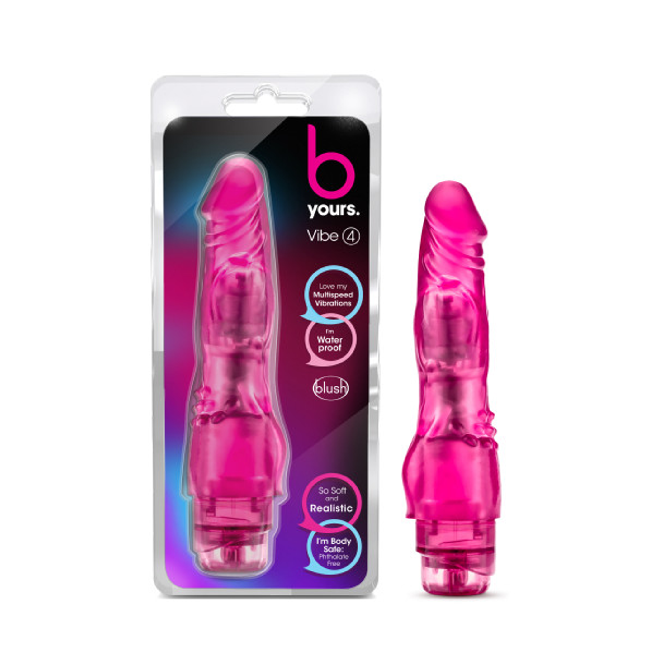 B Yours Cockvibe #4 Vibrating Dildo in Pink