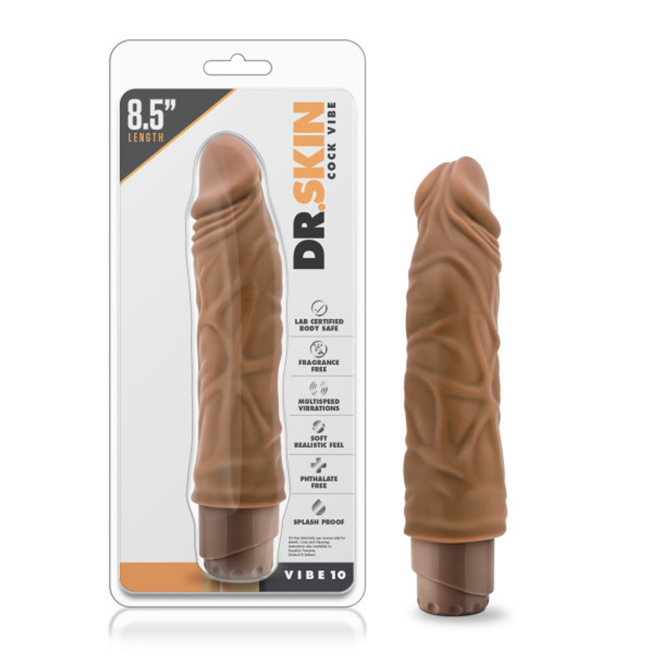 Dr. Skin Cock Vibe #10 | Mocha Realistic Vibrating Dildo