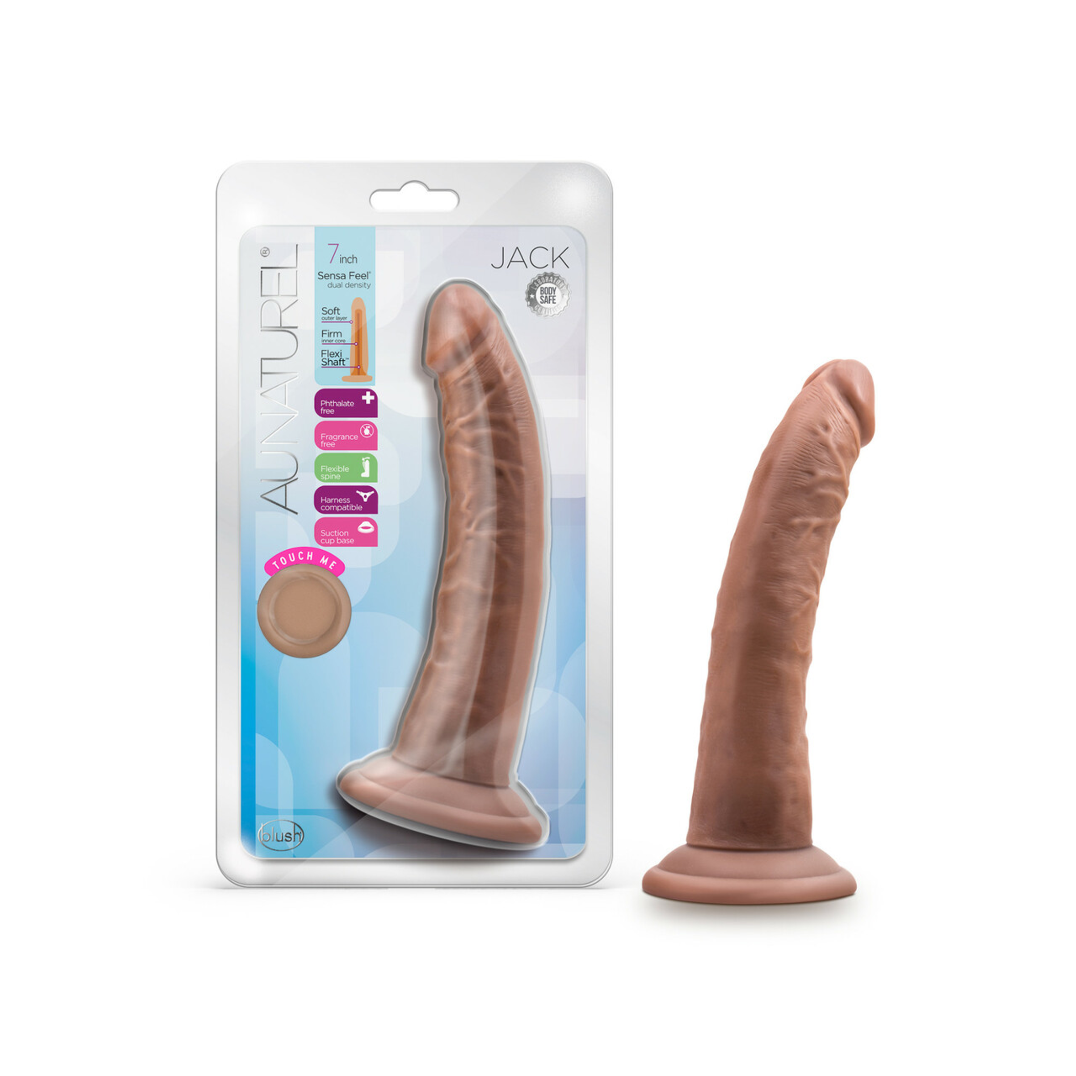 Au Naturel Jack 7in Dildo Mocha | Lifelike Design