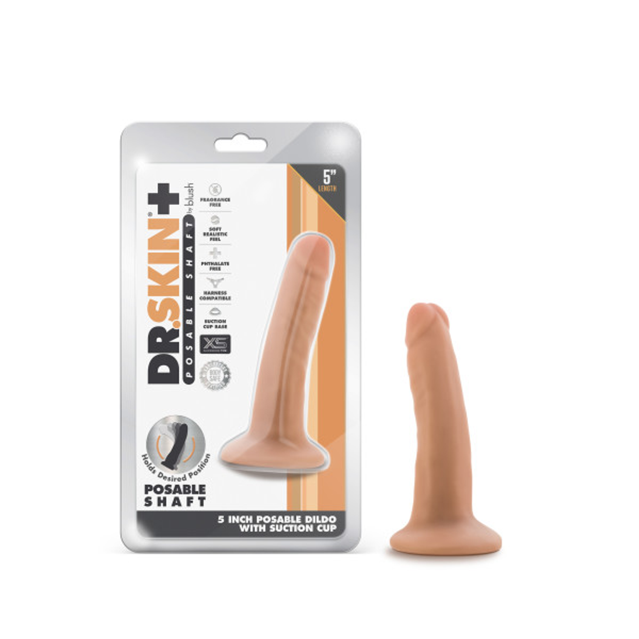 Dr. Skin Plus 5in Poseable Dildo | Vanilla Finish