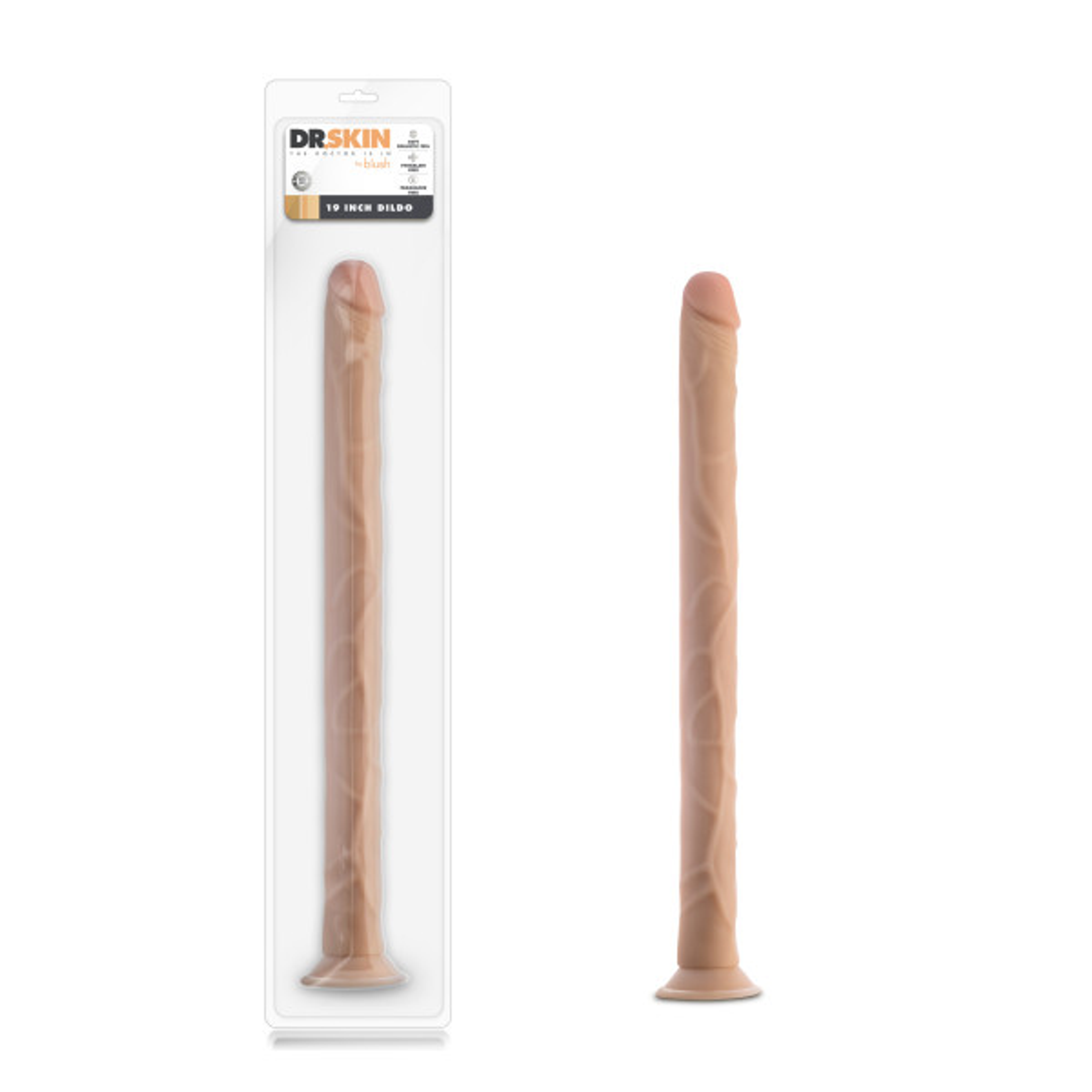 Dr Skin 19in Dildo (Beige) – Oversized Realistic Dildo by Blush Novelties