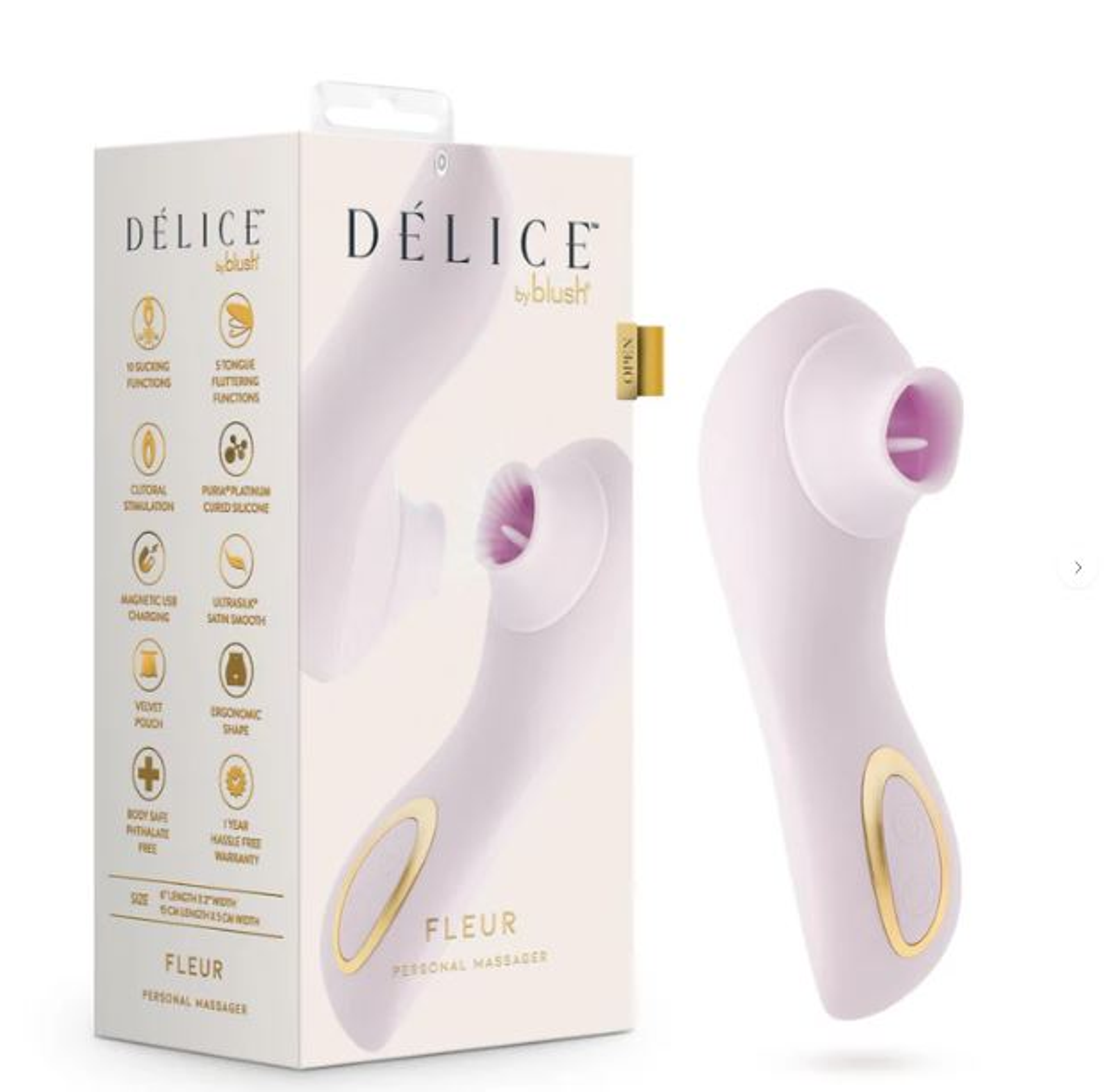 Delice Fleur Air Pulsing Vibrator, Barely Purple