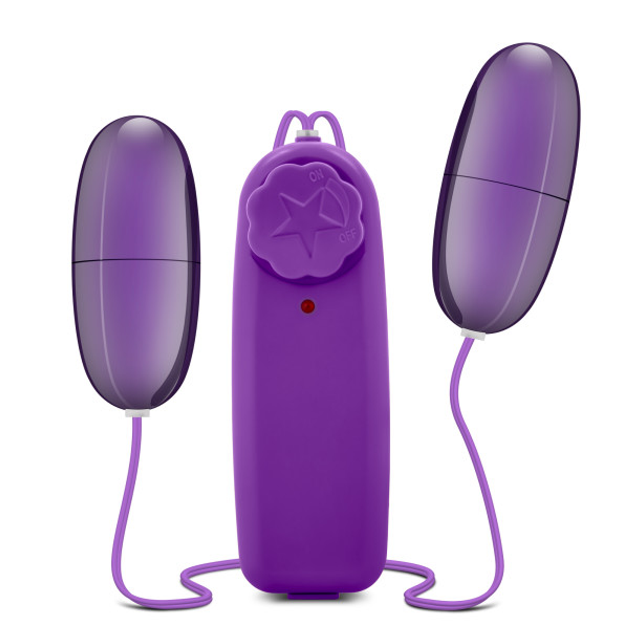 B Yours Double Pop Vibrating Eggs in Plum