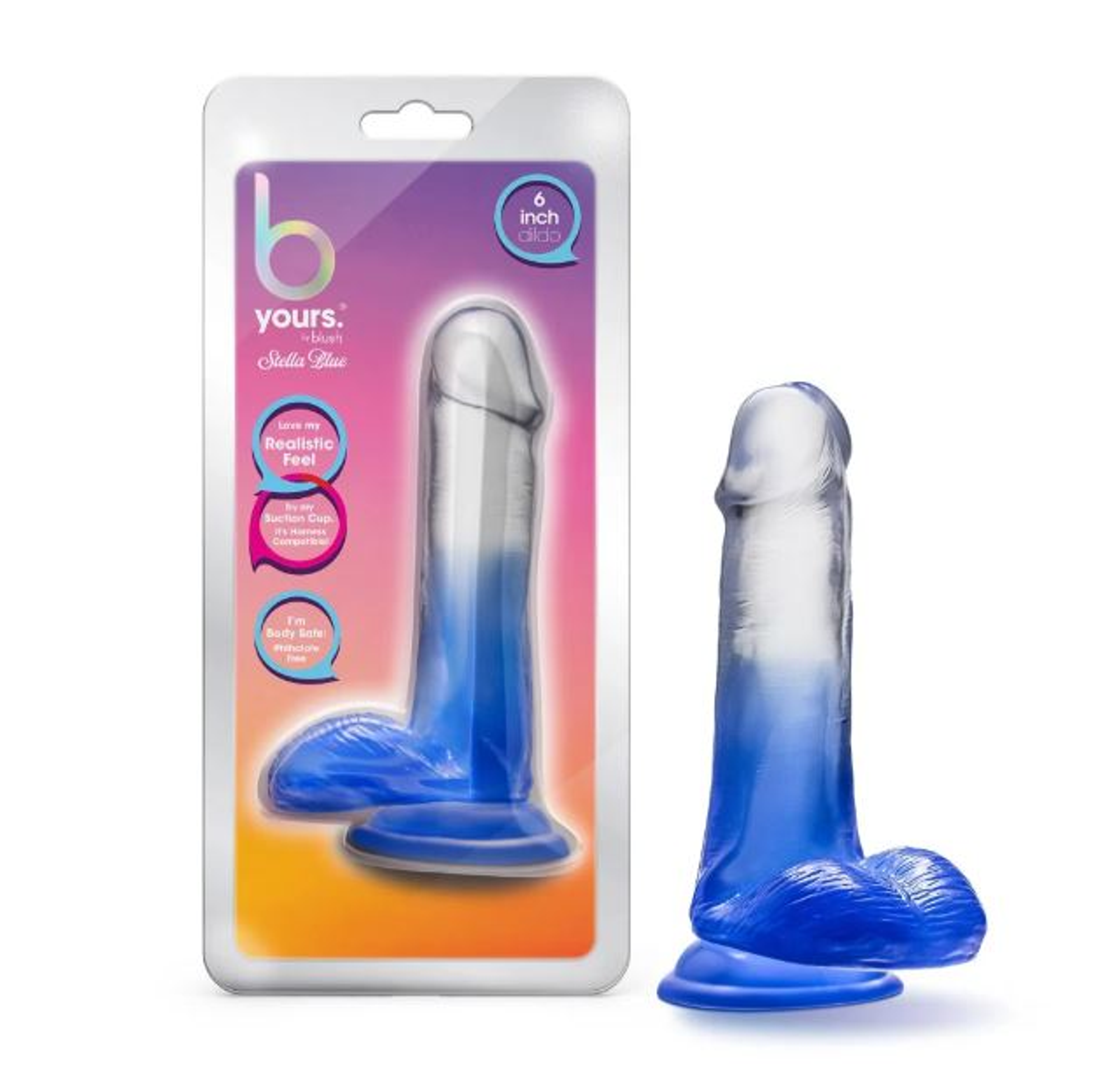 Stella Blue 6-Inch Realistic Suction Cup Dildo in Blue
