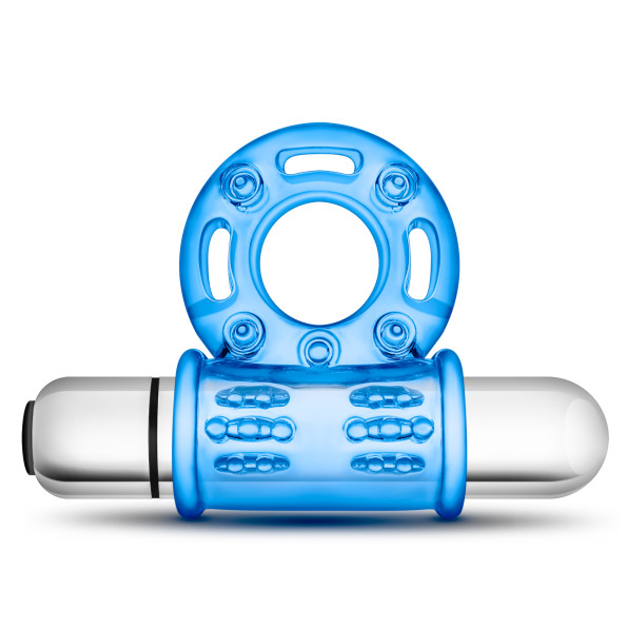 Stay Hard 10-Function Bull Ring Blue – Vibrating Love Ring by Blush