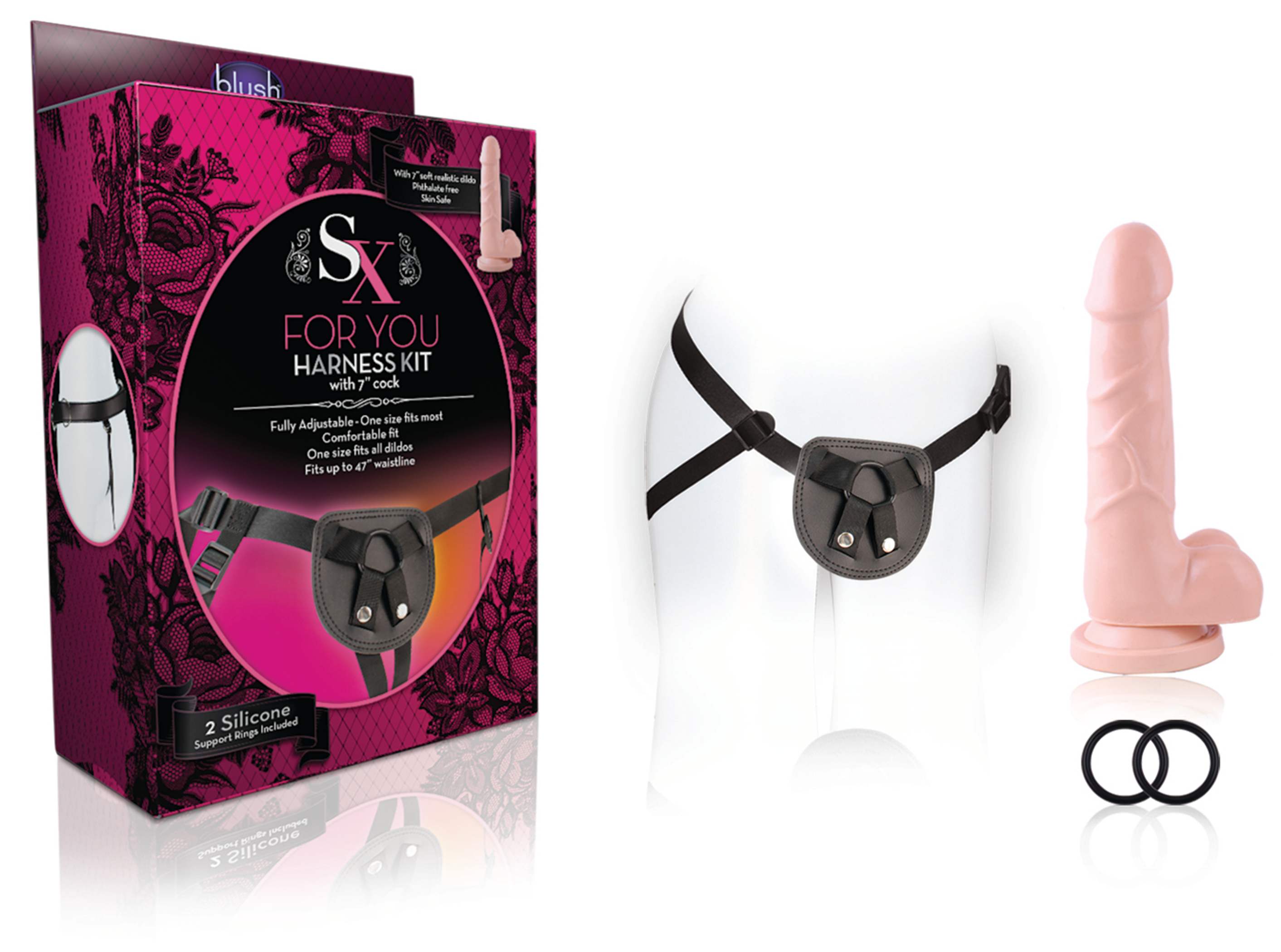 For Your Harness Kit with 7in Cock by Blush – Strap-On Starter Set
