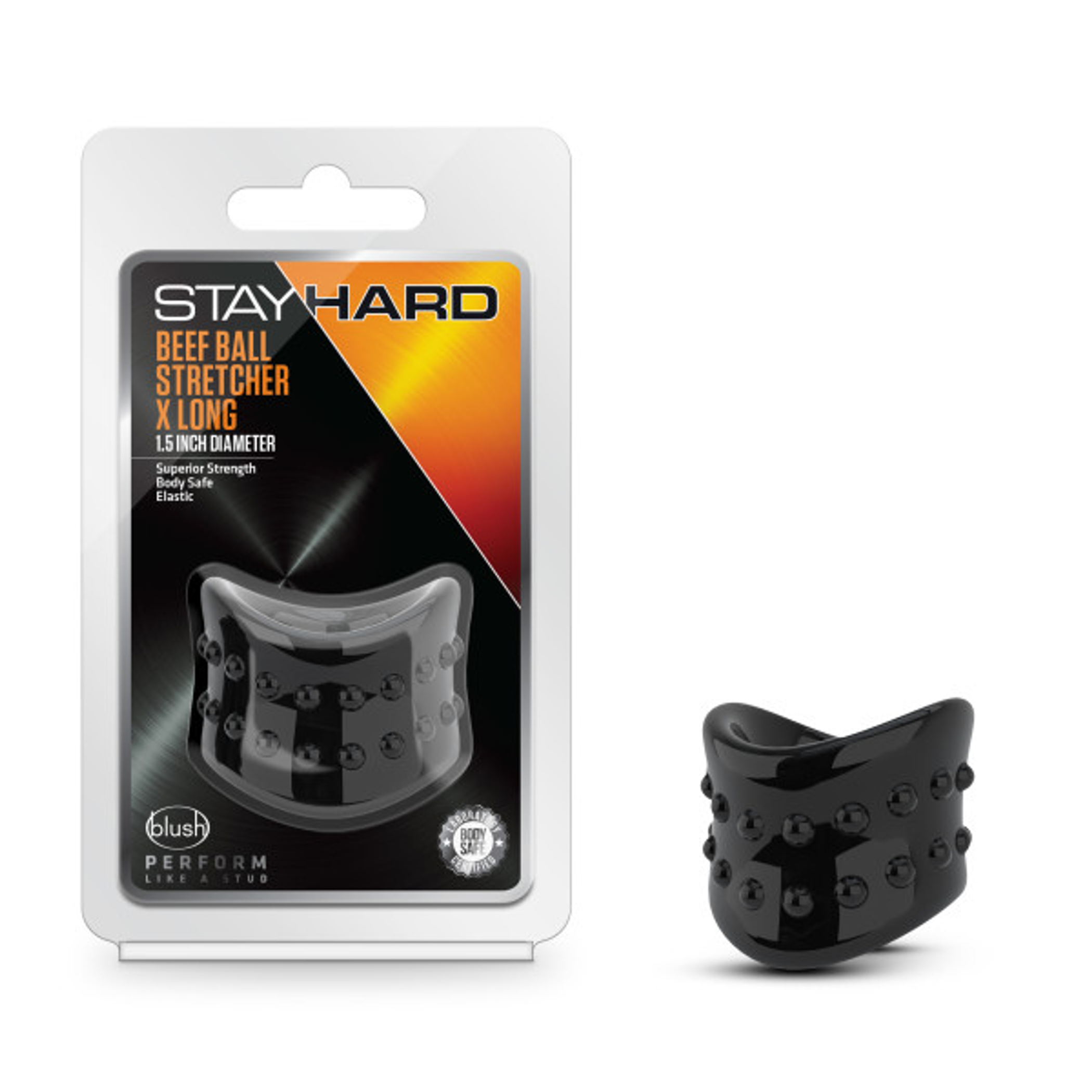 Stay Hard Beef Ball Stretcher Snug XL – 1in Diameter, Black