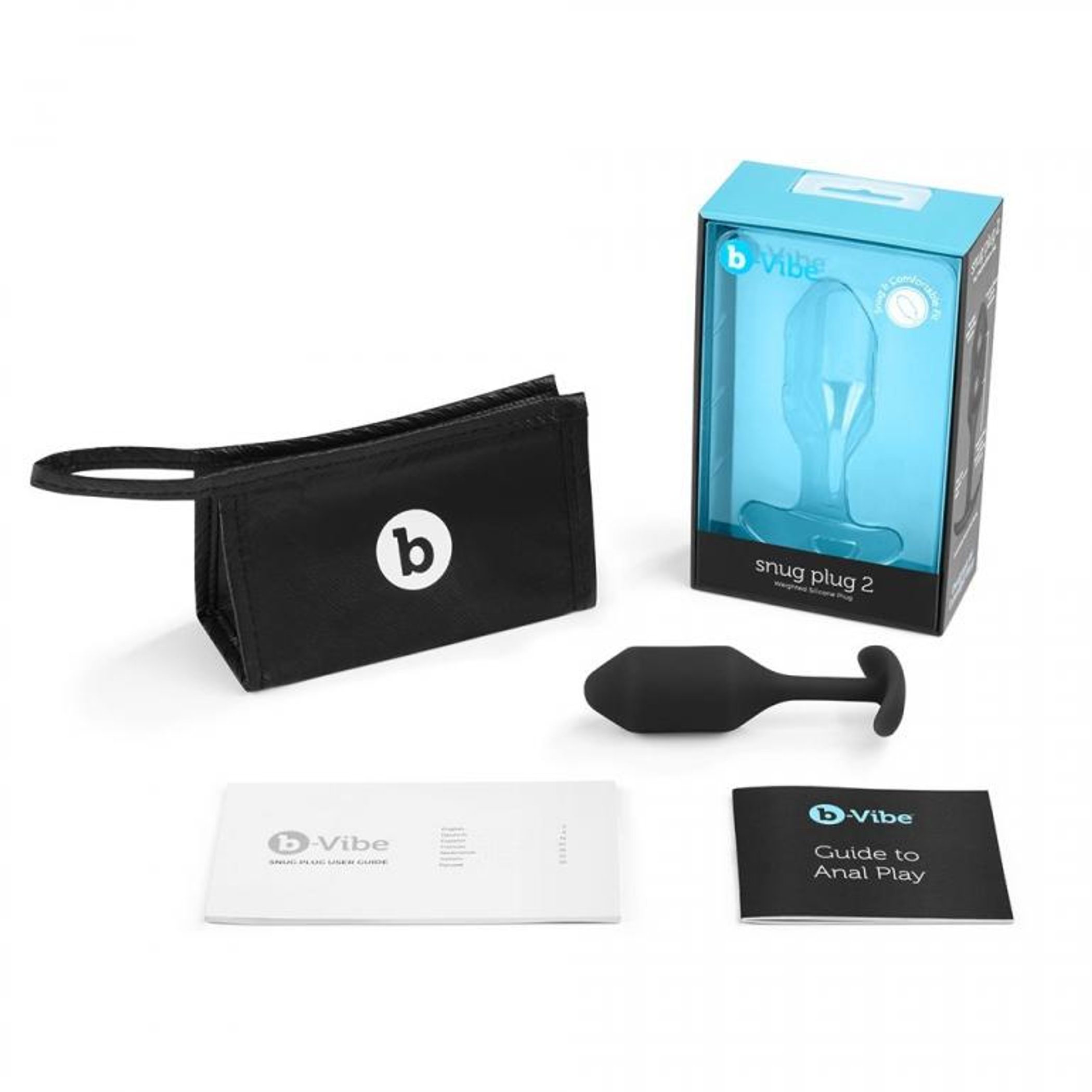 Snug Plug 2 Black – B-Vibe Weighted Plug for P-Spot Play