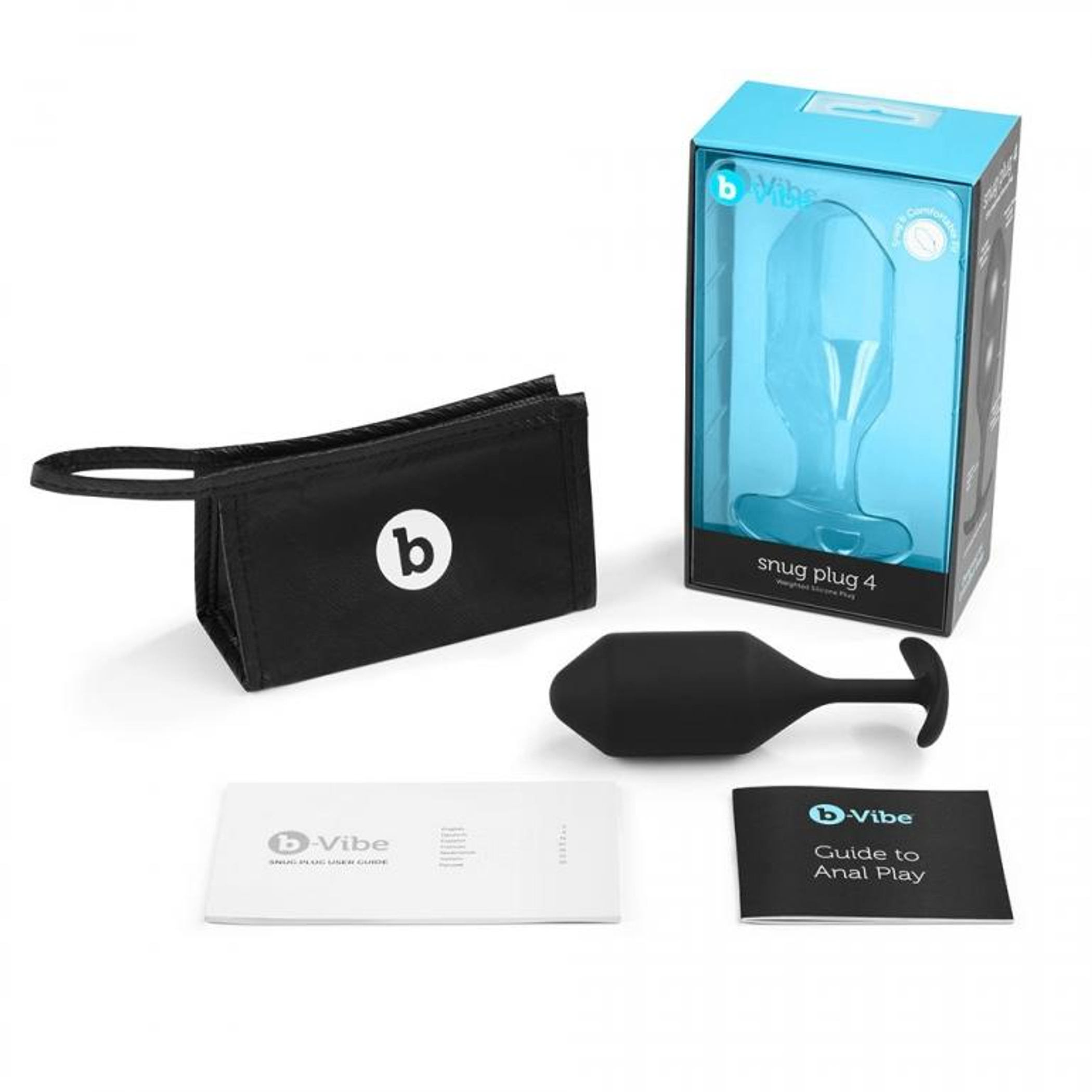 B-Vibe Snug Plug 4 Black – Weighted Silicone Plug