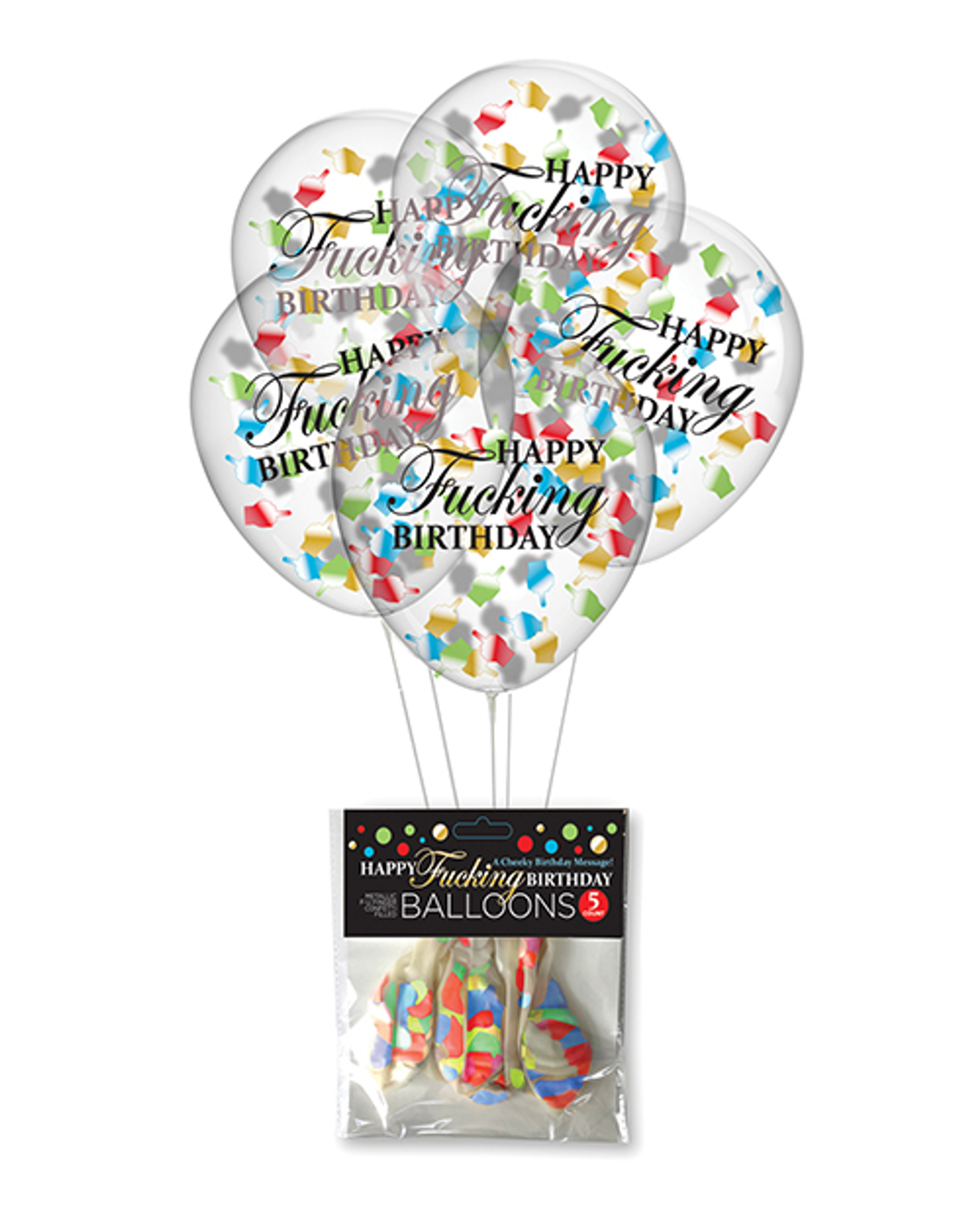 Happy F*ing Birthday Confetti Balloons – Party Pack