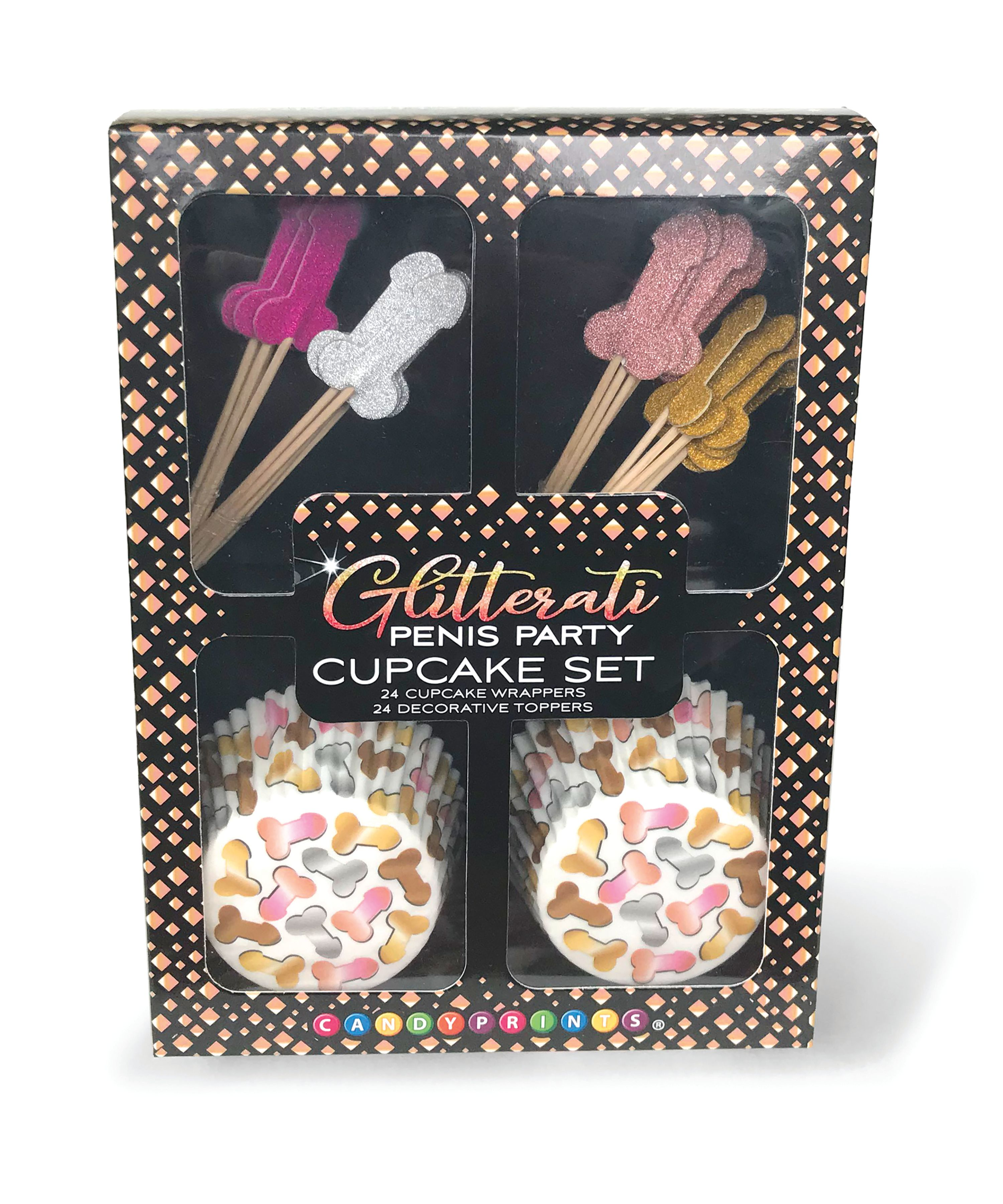 Glitterati Penis Party Cupcake Set – Cheeky Bachelorette Baking Kit