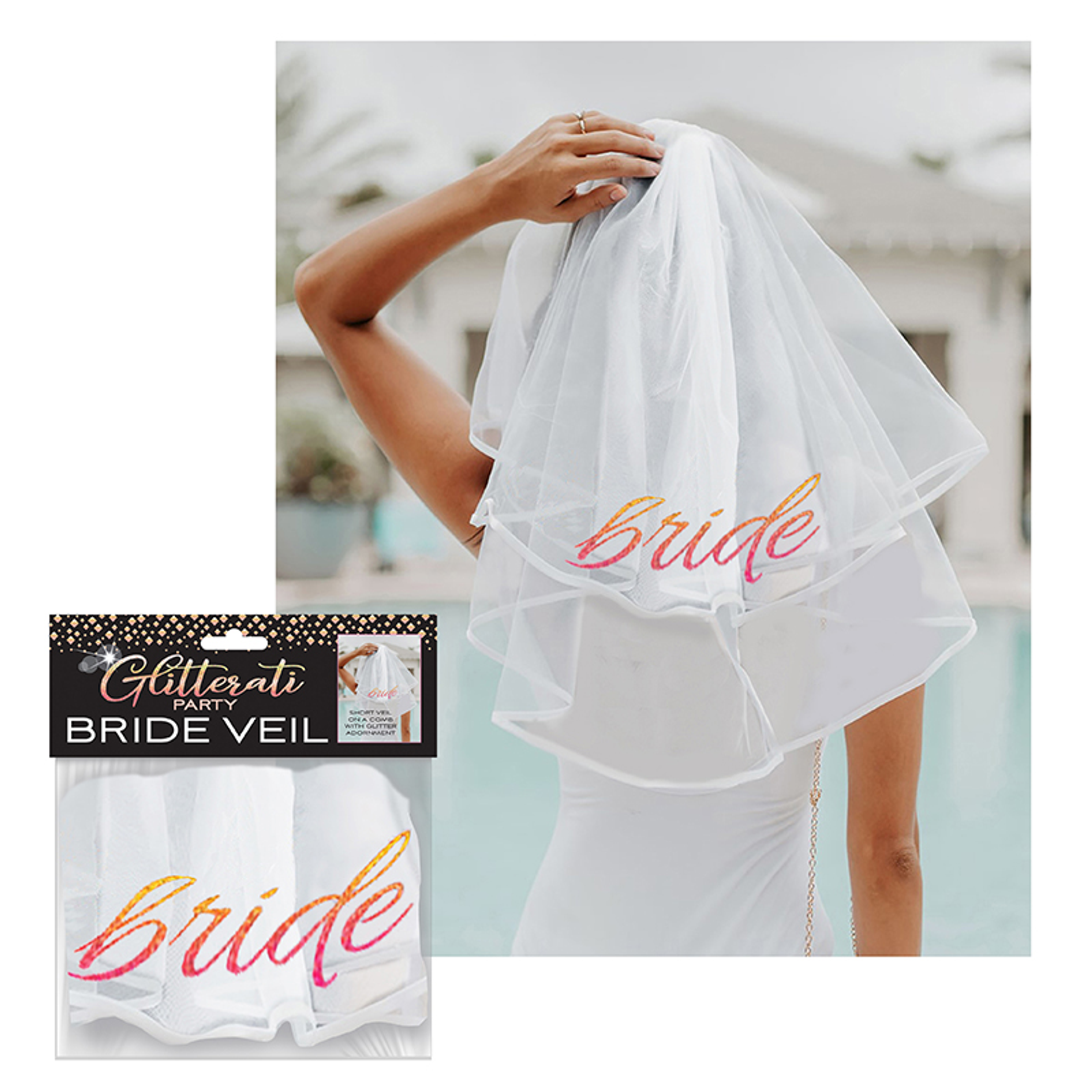 Glitterati Bride Veil | Sparkly Bachelorette Veil